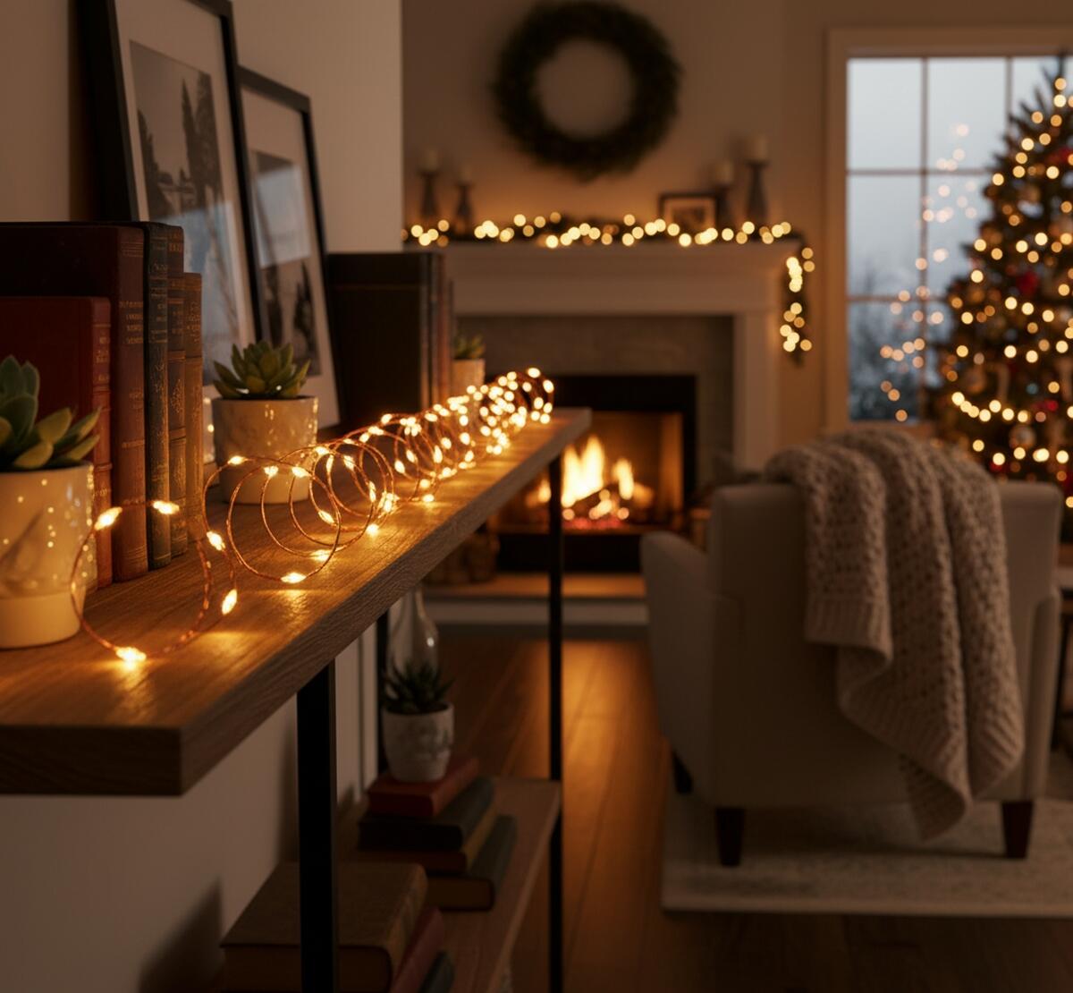 Filo di luci di natale 300 luci LED bianche calde programmabile - 2