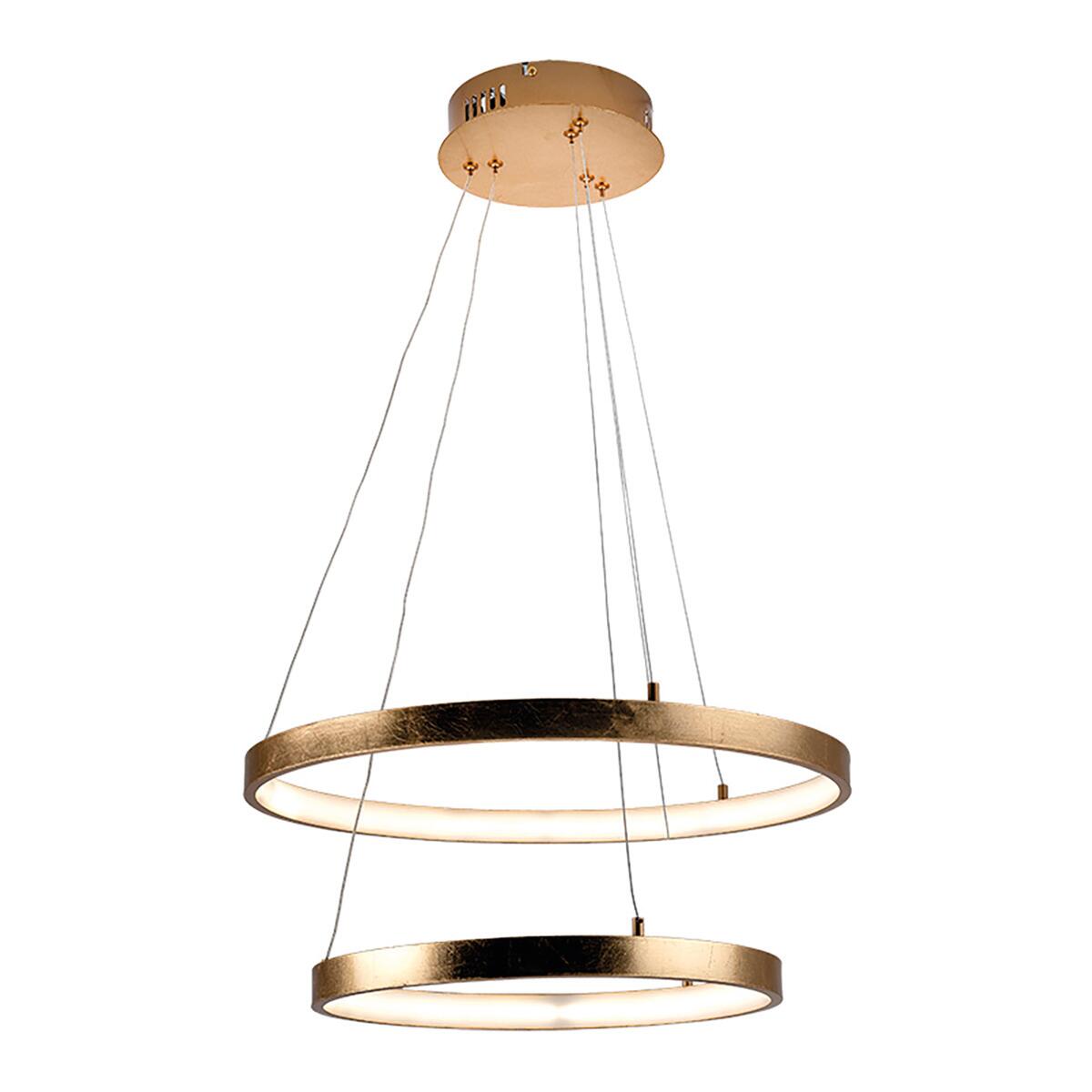 Lampadario a LED dimmerabile moderno per cucina, isola bar, lampada a sospensione moderna in acrilico oro, con 4 anelli (20 cm, 40 cm, 60 cm, 80 cm