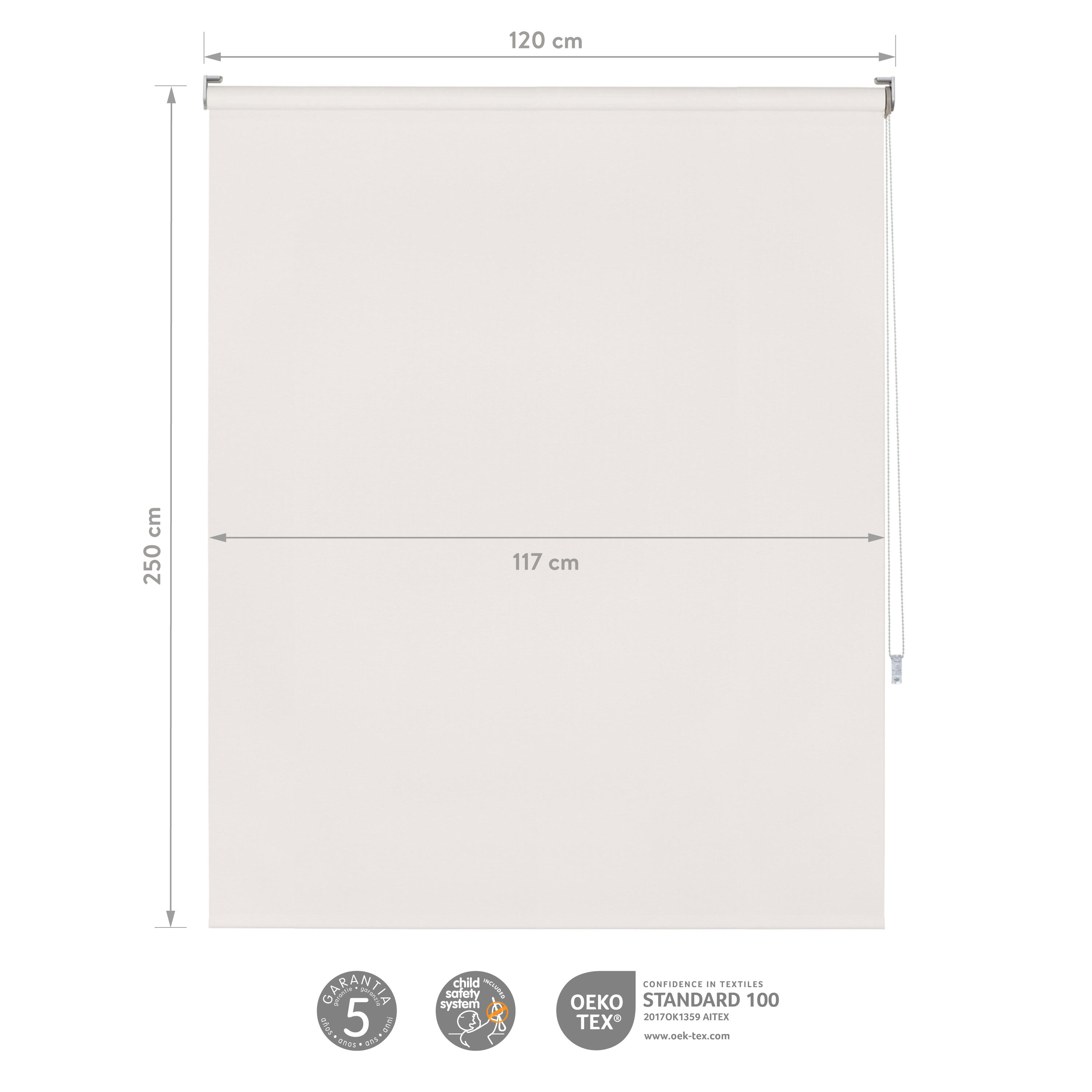 Estore de rolo blackout 120 x 250 cm solpor branco Inspire - 7