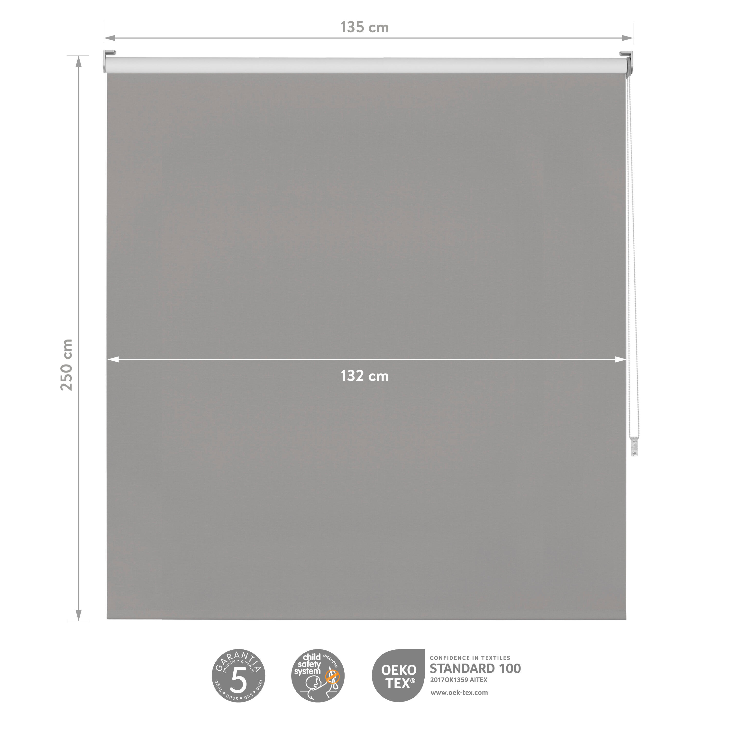 Estore de rolo blackout 135 x 250 cm solpor cinzento Inspire - 7