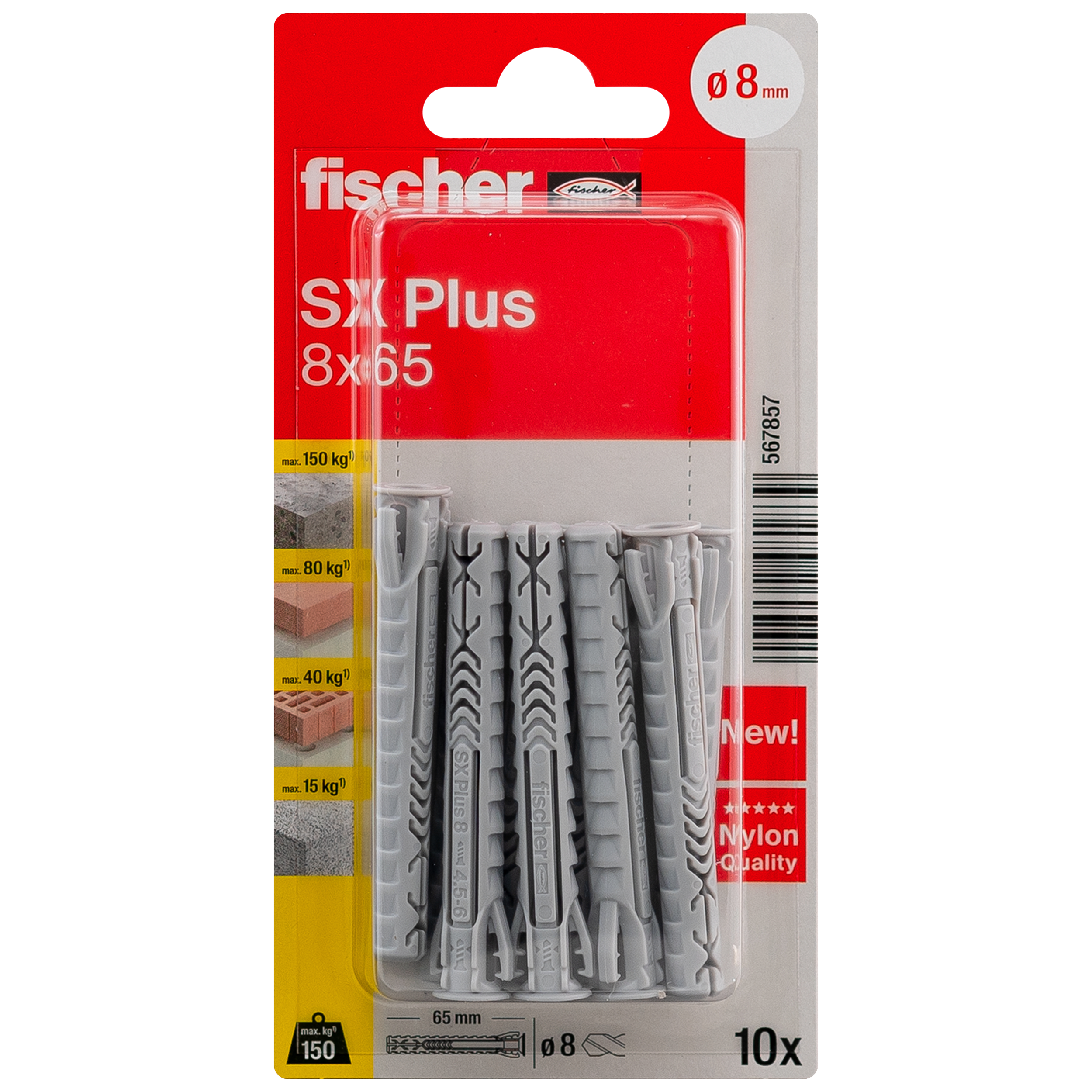 Kołek rozporowy SX Plus 8x65 mm 10 szt. Fischer