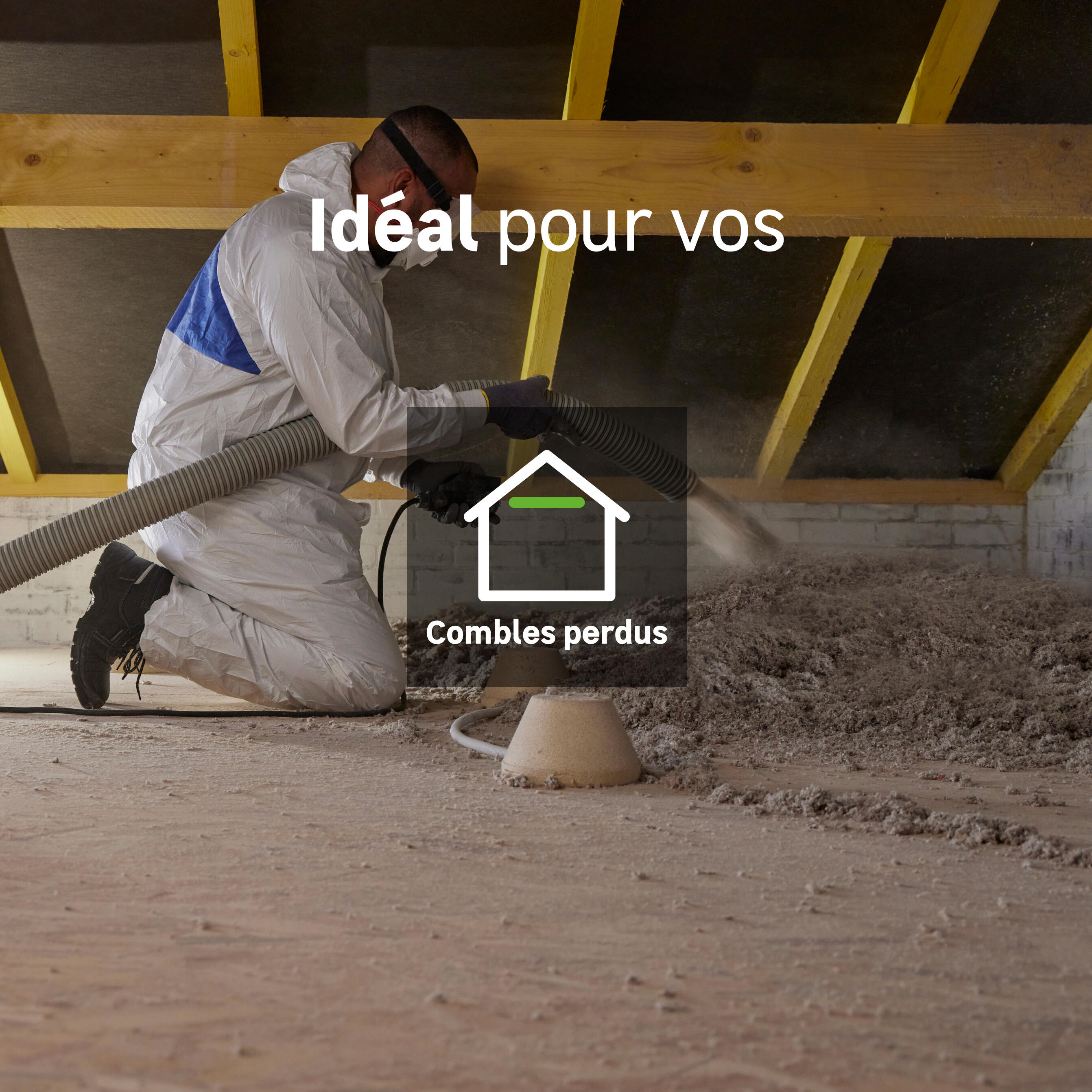 Rouleau laine de verre combles perdus ISOVER Ibr040 kraft, Ep.400mm, 2x1.2m, R10 - 2