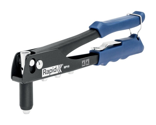 Lot pince à riveter RAPID RP10 avec 100 rivets aluminium Ø3,2 / 4,0 et 4,8.
