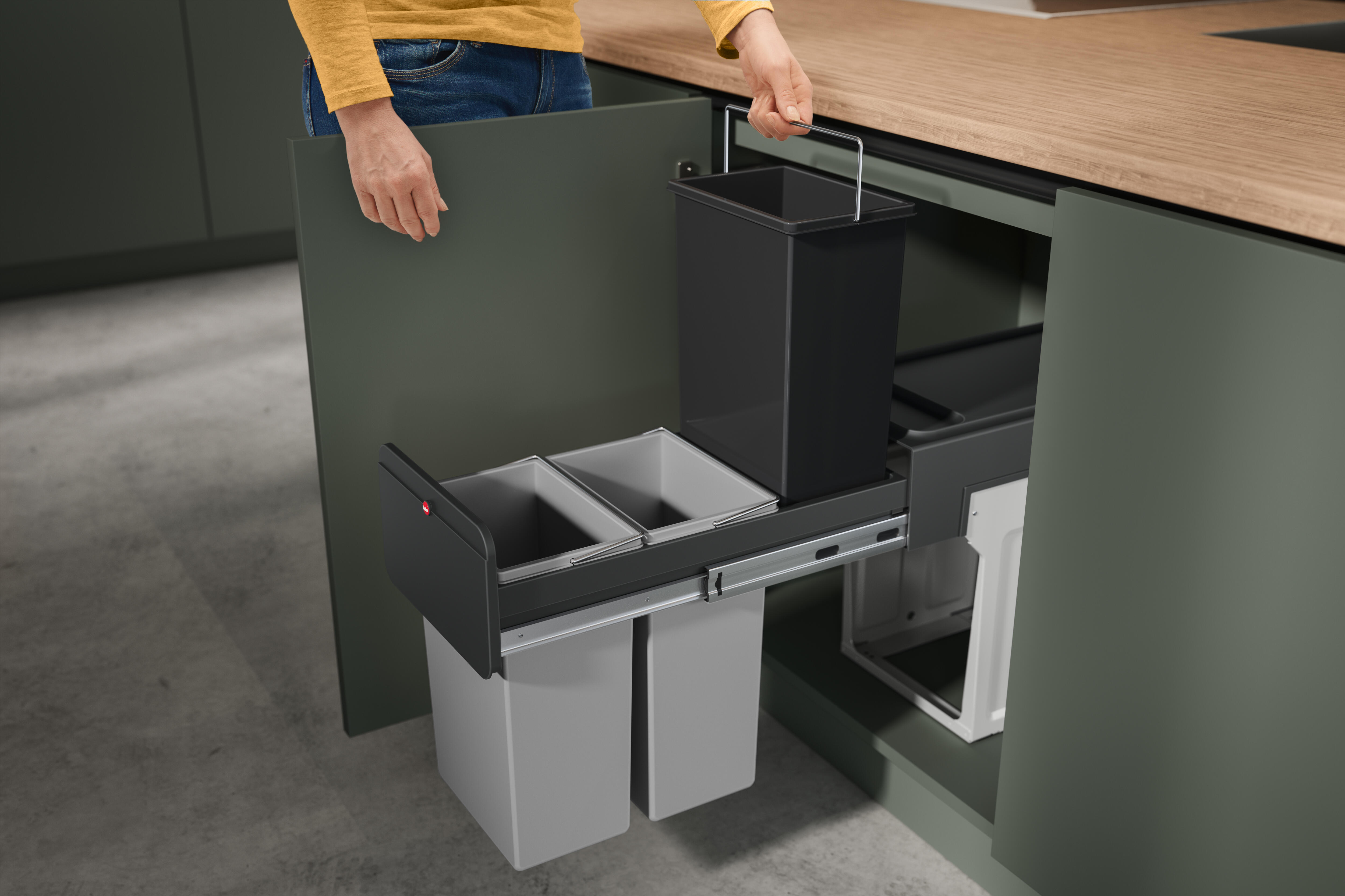 Balde do lixo int Ecoline Design trio 3x9l - 4