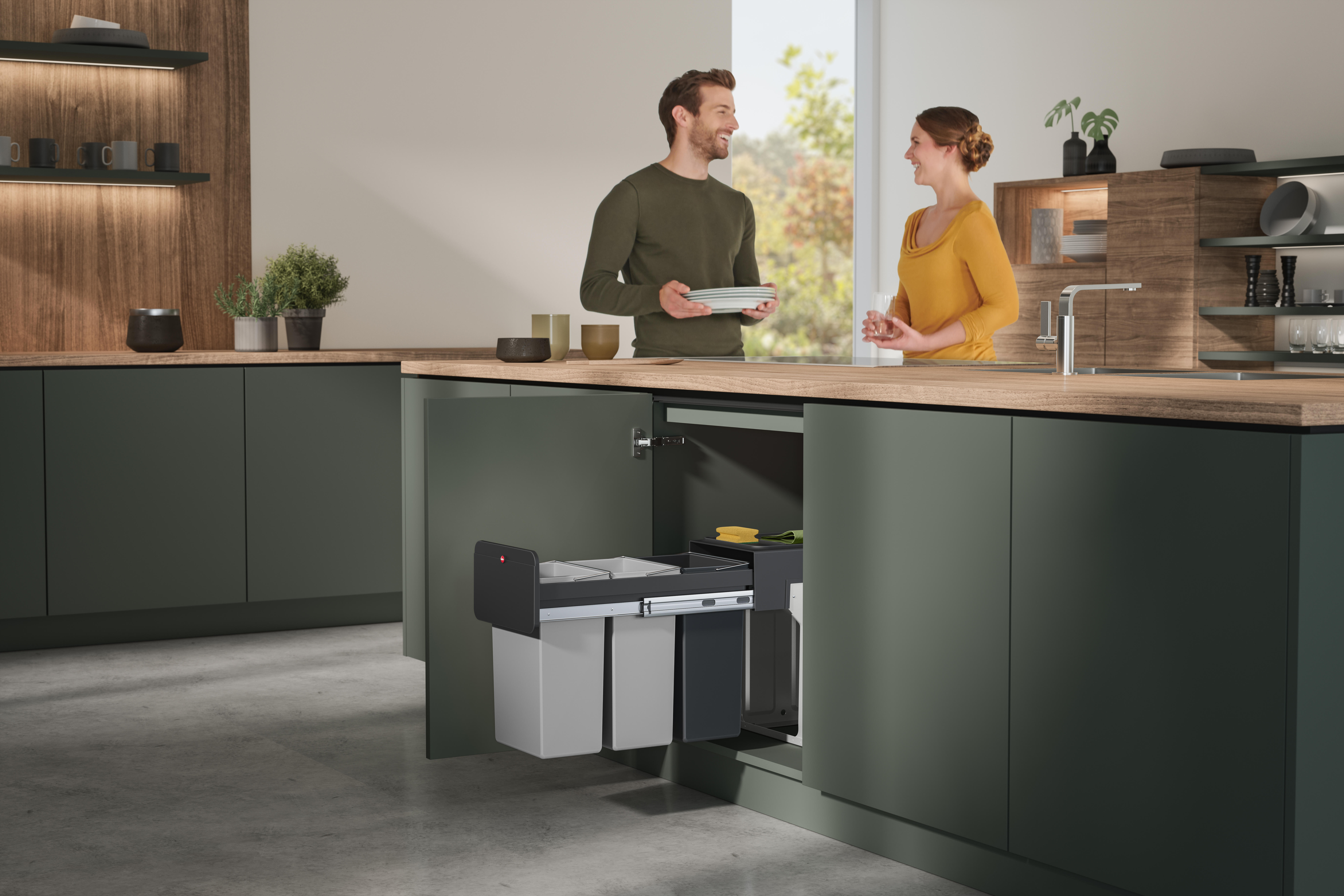 Balde do lixo int Ecoline Design trio 3x9l - 3