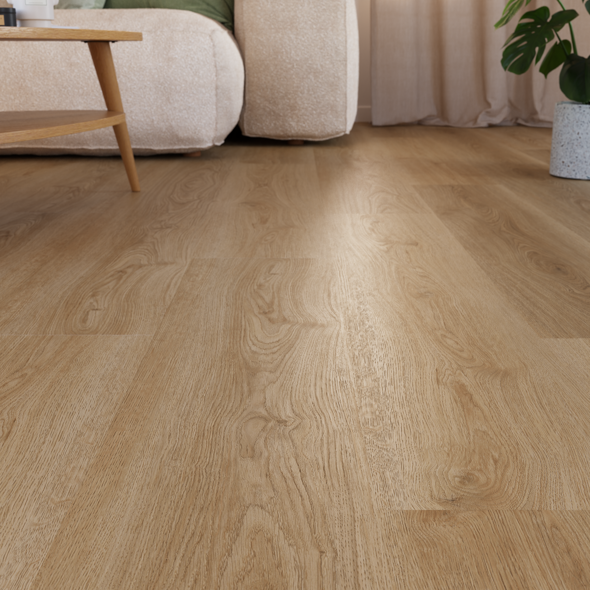 Lame PVC/SPC clipsable bois naturel Ep.5.5 mm passage très intense, Azuris K300 - KERENIS - 5
