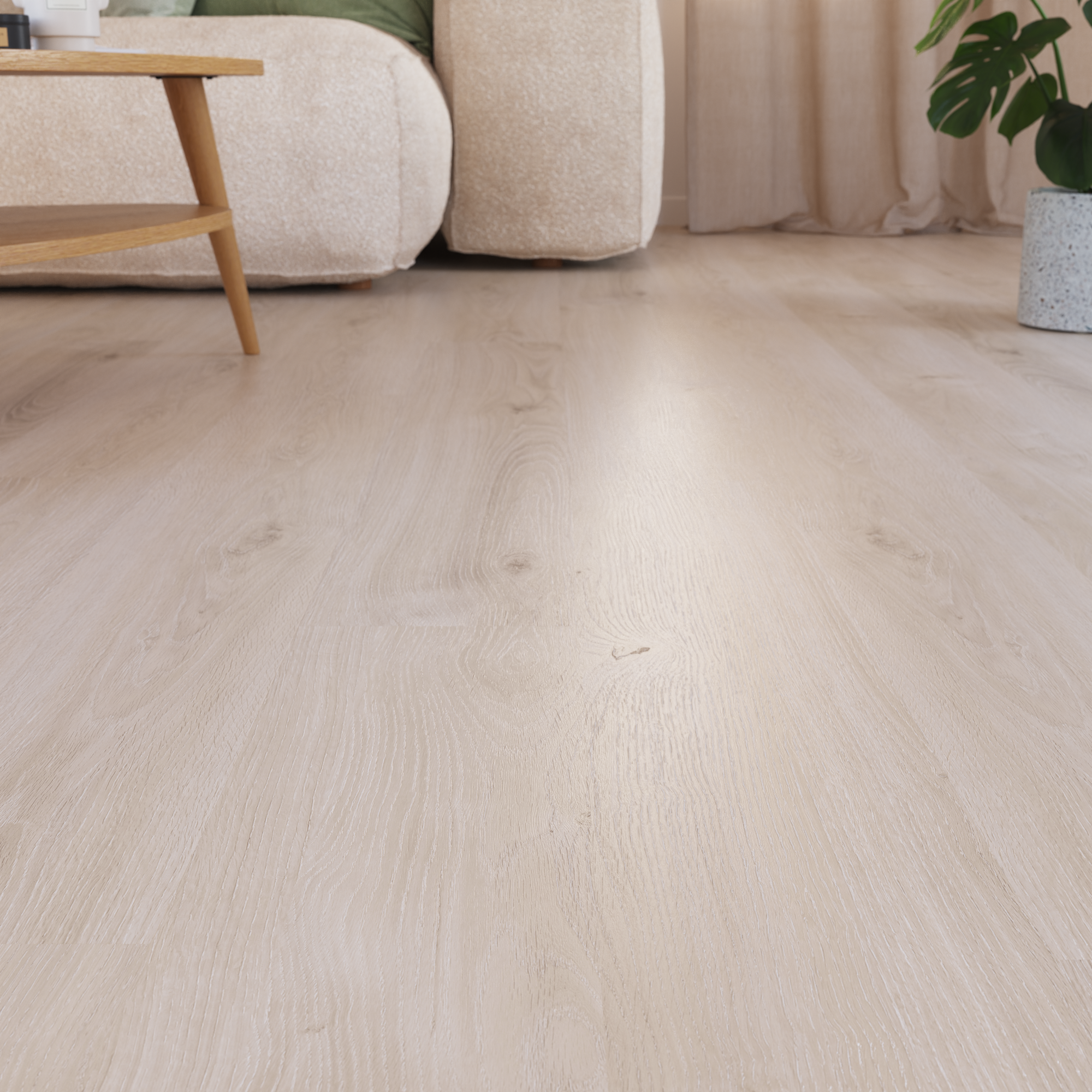 Lame PVC/SPC clipsable bois naturel Ep.3.5 mm passage modéré, Ivea K100 - KERENIS - 5