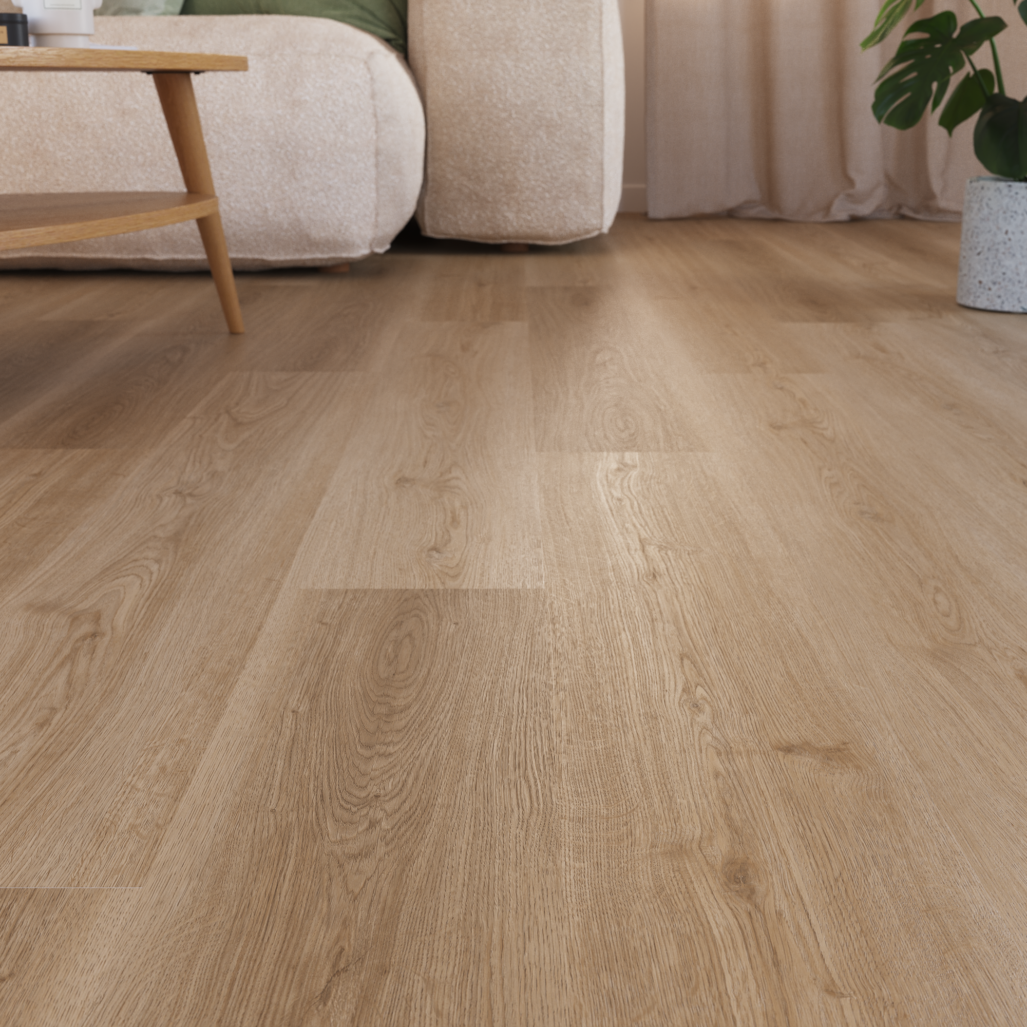 Lame PVC/SPC clipsable bois naturel Ep.5 mm passage intense, Farielle K200 - KERENIS - 5