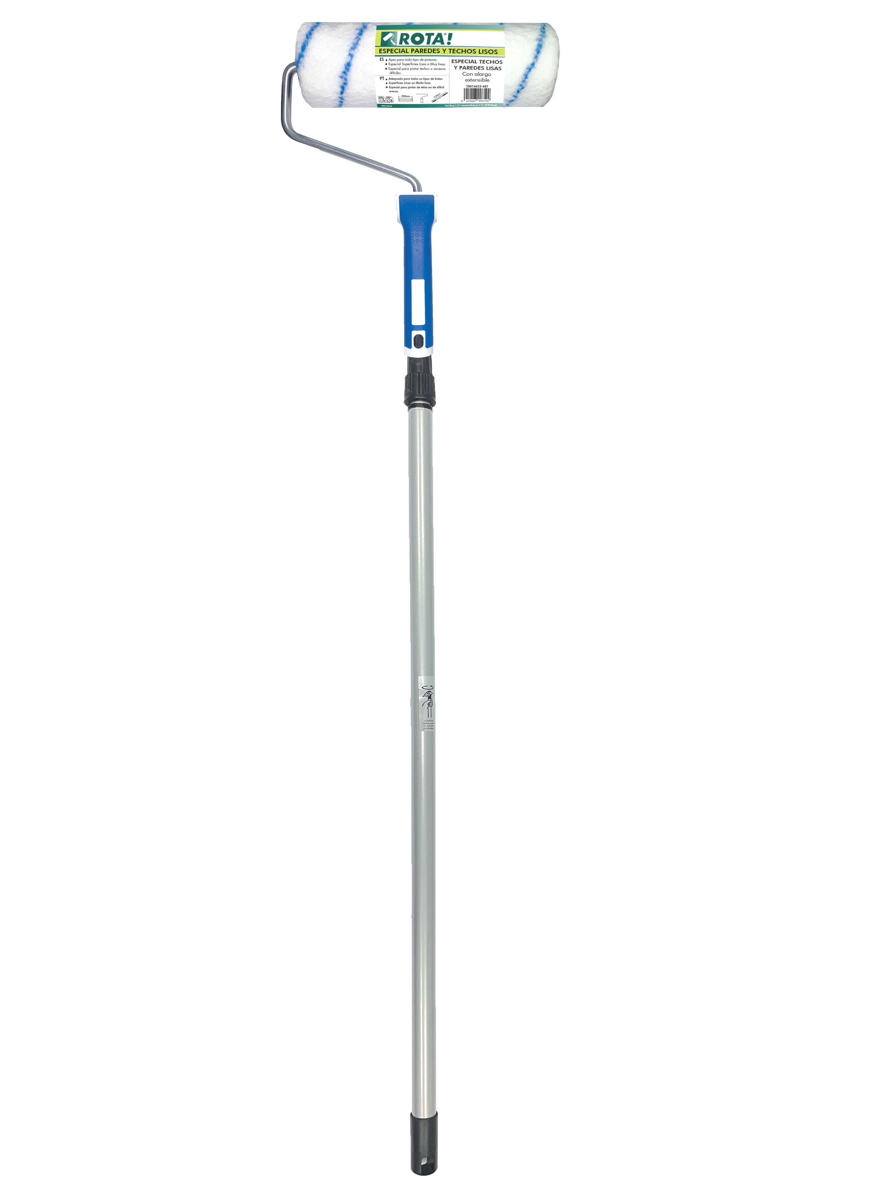 Kit para pintar fachadas lisas compuesto de rodillo 22x7,6 cm con mango bi material y varilla de acero de 8 mm + alargador extensible hasta 2 m CIRET - 7