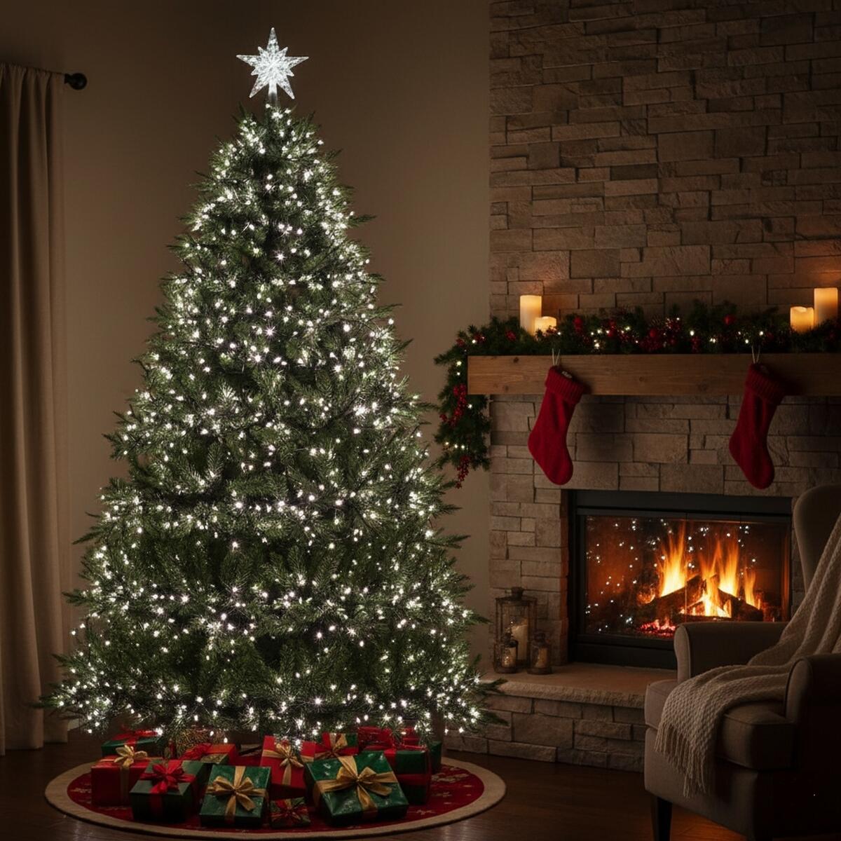 Filo di luci di natale 1000 lampadine LED bianco Led Mini cluster 24.5 m programmabile - 2