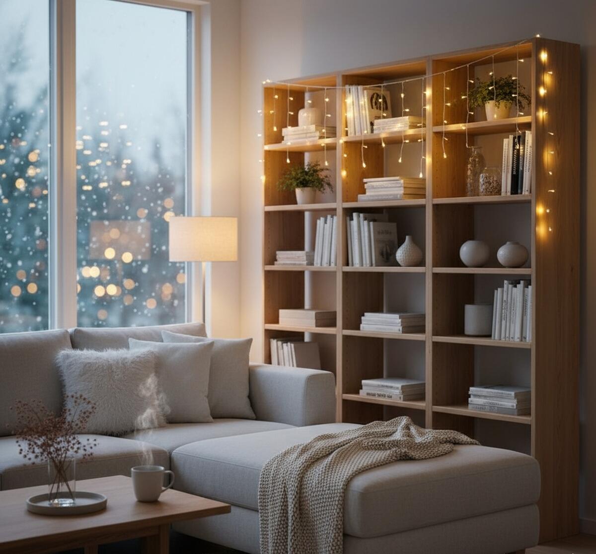 Tenda luminosa natalizia 120 lampadine led bianco caldo H 60 x L 512 cm - 3