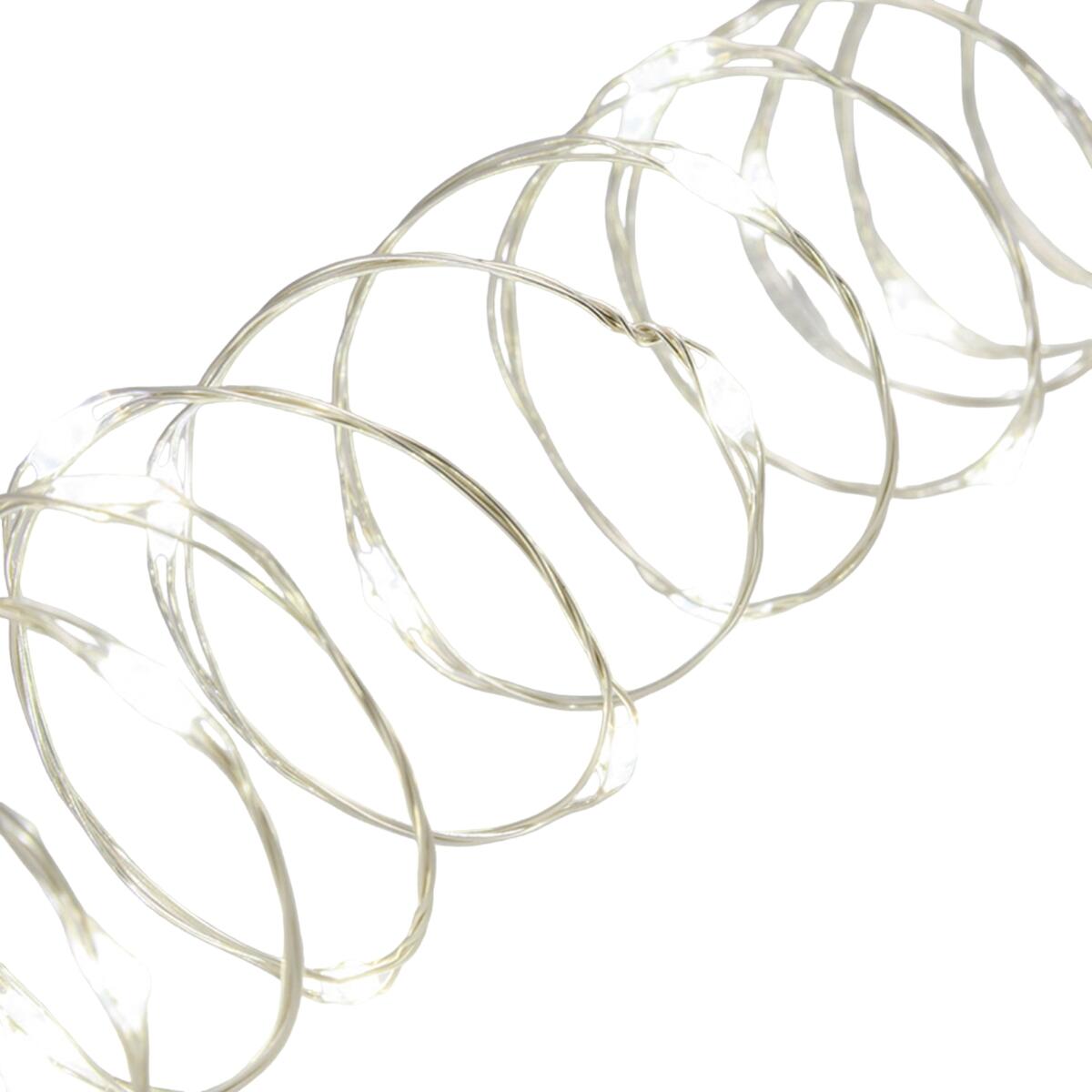 Filo di luci di natale 100 lampadine LED bianche fredde 10 m - 2
