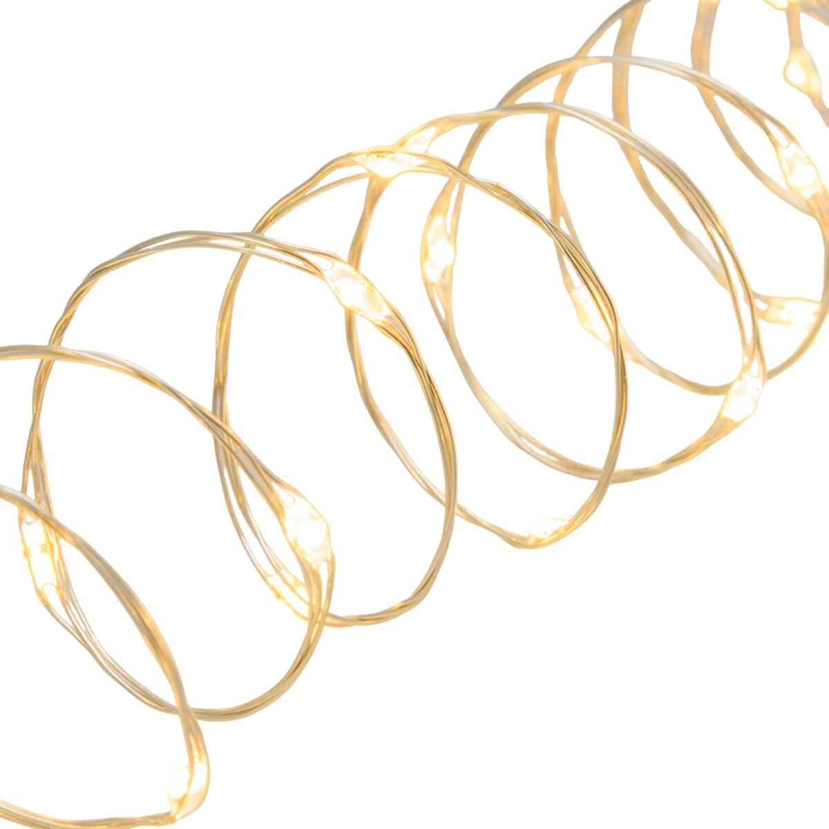 Filo di luci di natale 100 luci LED bianche calde Micro 10 m - 2