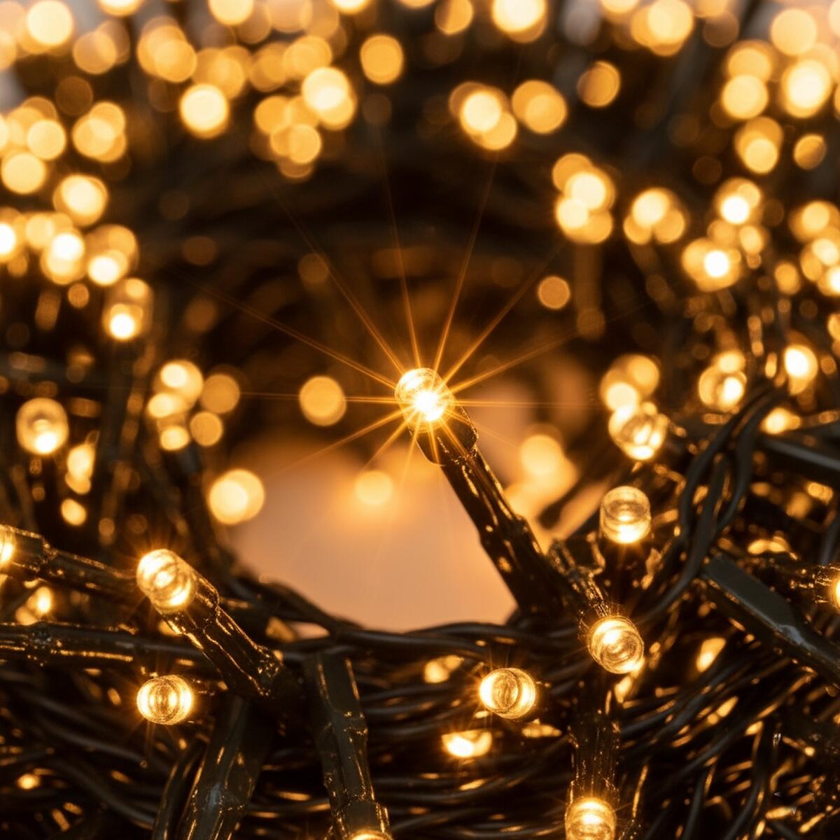 Catena luminosa per albero di Natale 1000 luci LED bianche calde Led Mini cluster 20.5 m programmabile - 7
