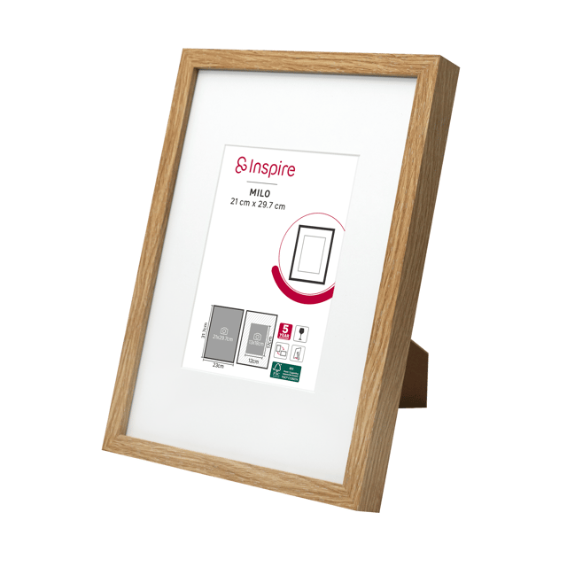 Cadre Milo, 21 x 29.7 cm chêne clair, INSPIRE