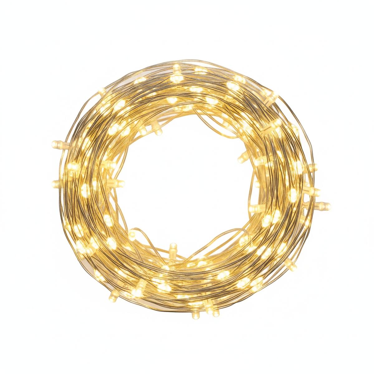 Filo di luci di natale 40 lampadine LED bianco caldo Micro 4 m - 2