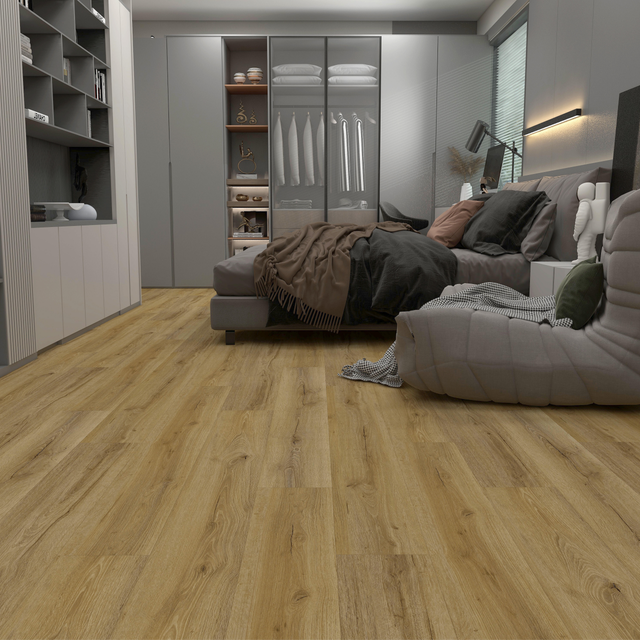 Pavimento SPC effetto legno rovere chiaro Sp 4.5 mm passaggio moderato con sottopavimento integrato Paris 2.208 m²