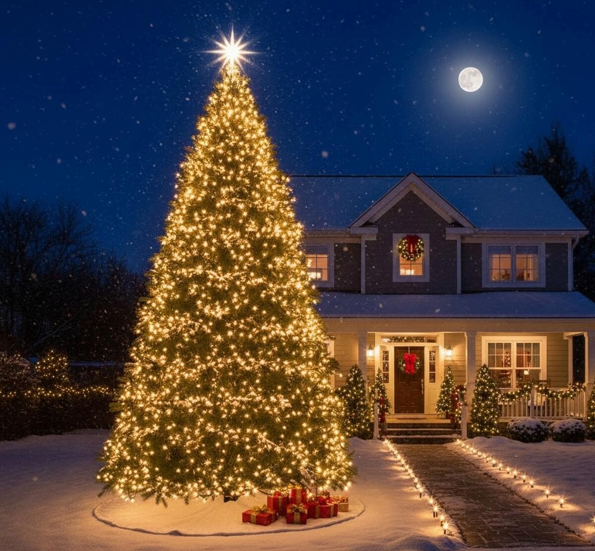 Filo di luci di natale 2000 lampadine LED bianco caldo Led 44.5 m programmabile - 2