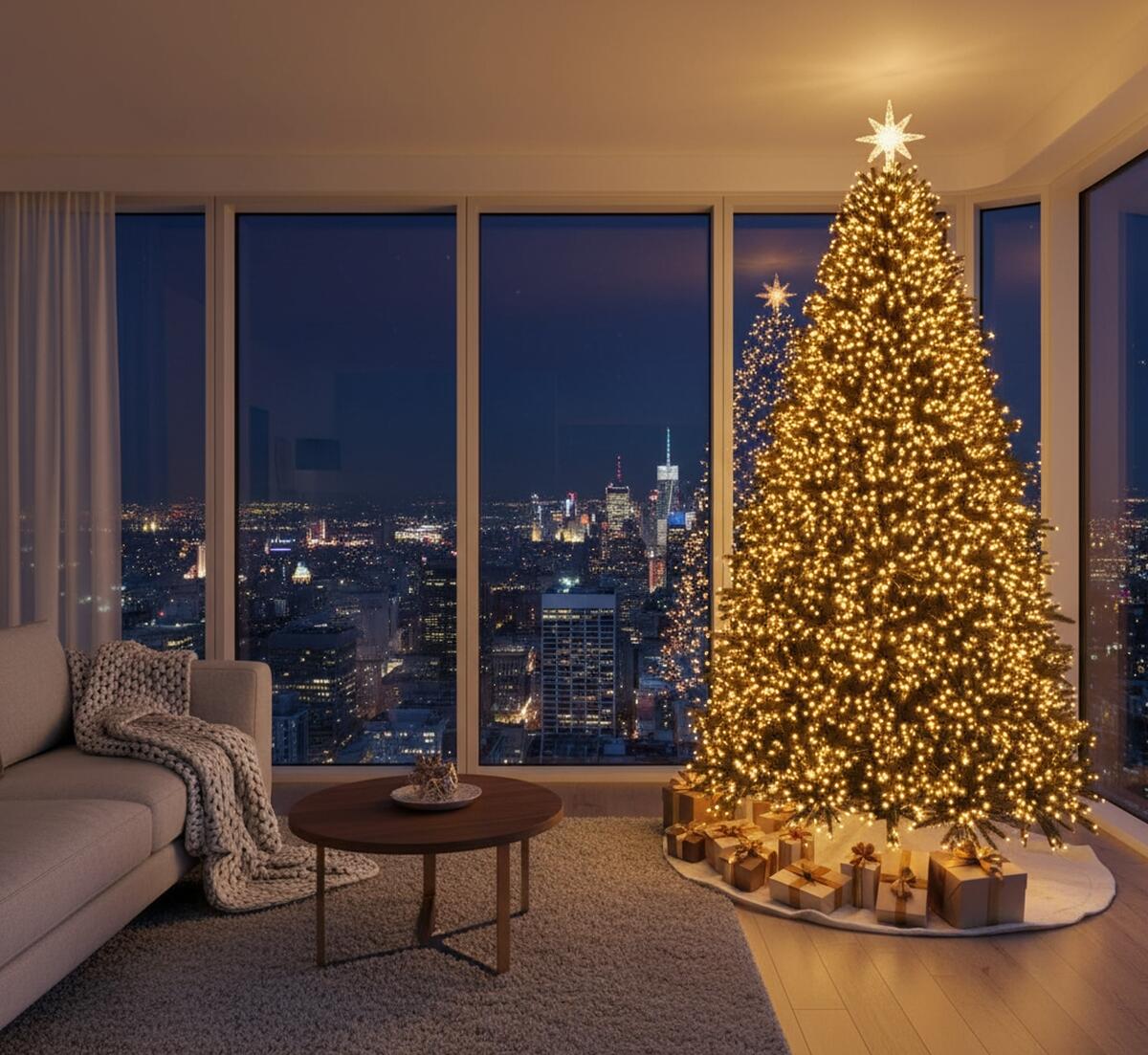 Catena luminosa per albero di Natale 1000 luci LED bianche calde Led Mini cluster 20.5 m programmabile - 2