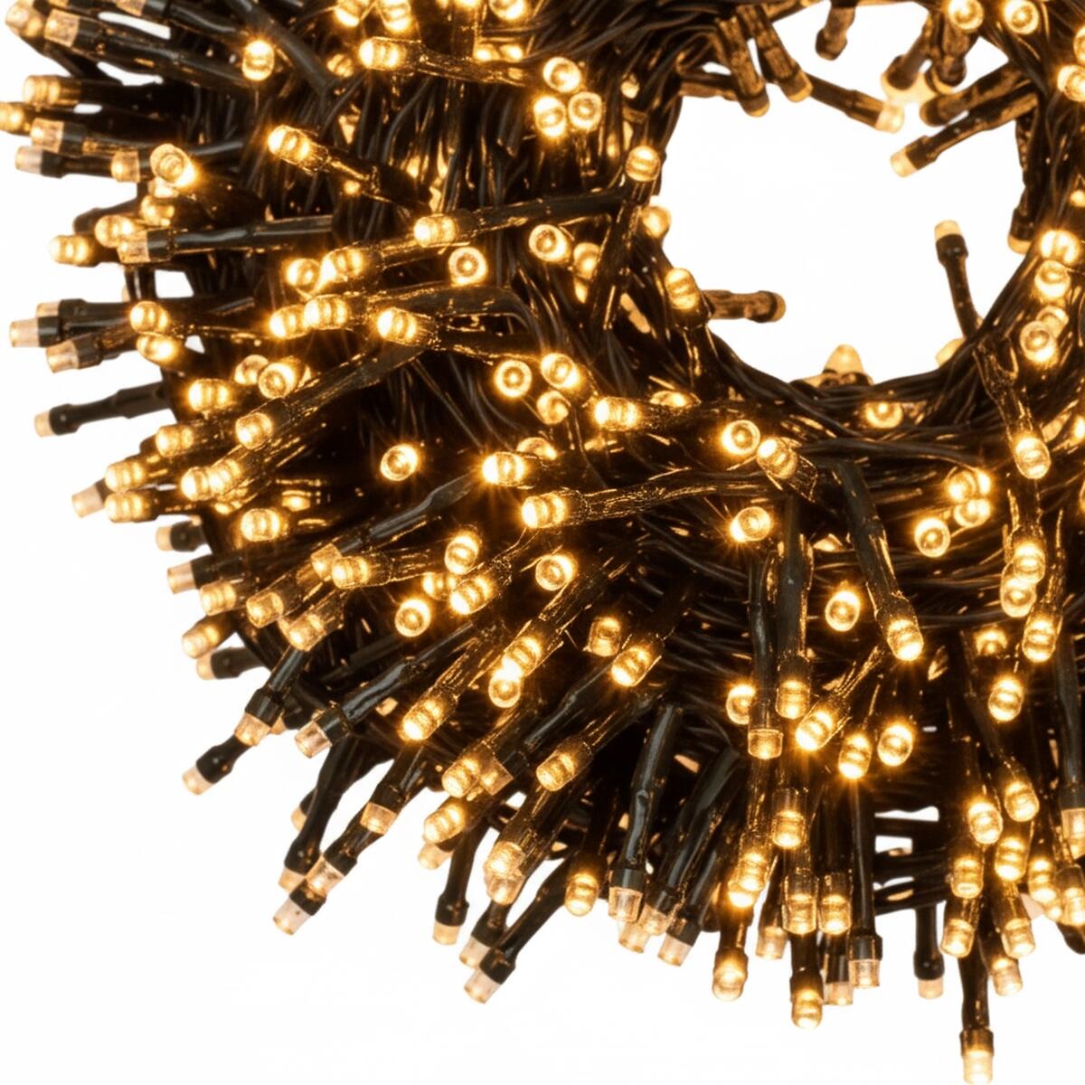 Catena luminosa per albero di Natale 1000 luci LED bianche calde Led Mini cluster 20.5 m programmabile - 6