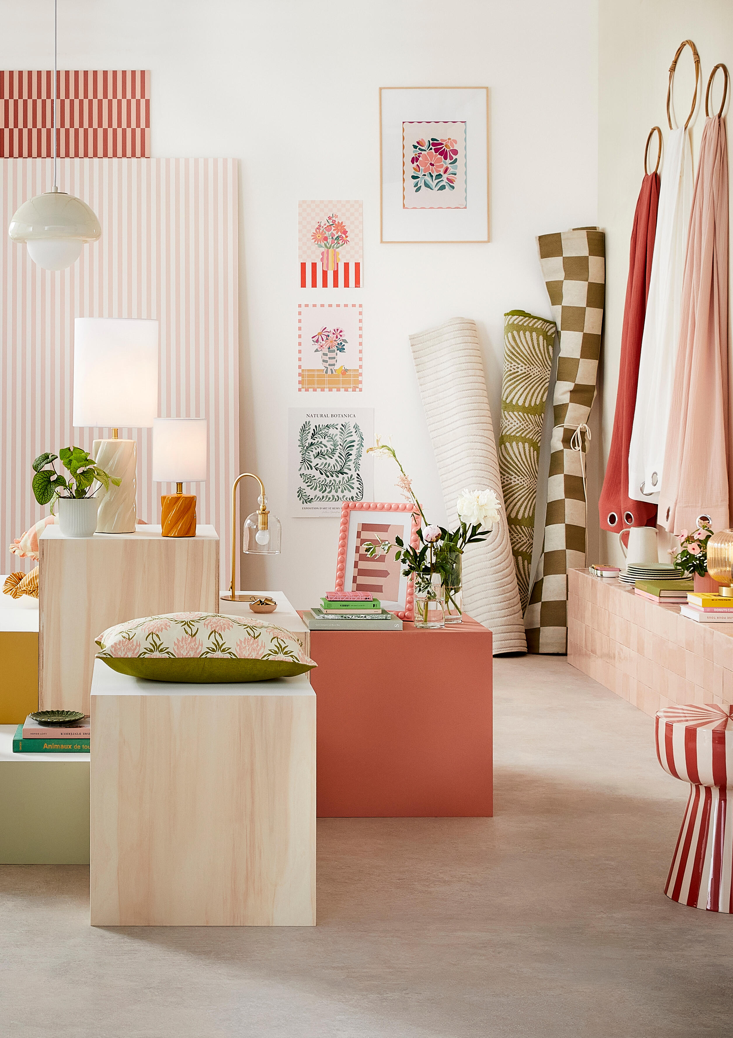Papier peint intissé Rayure INSPIRE rose - 7
