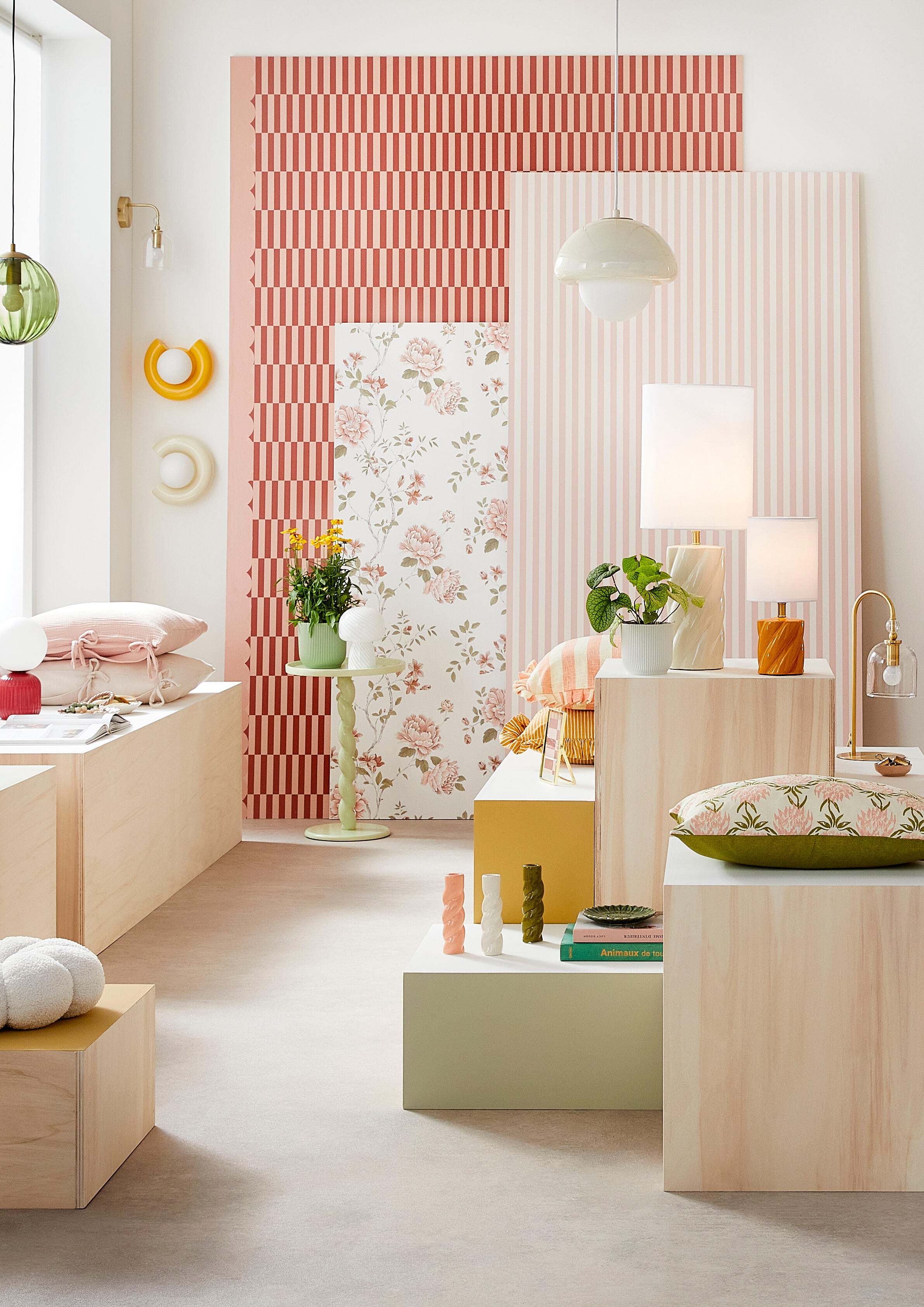 Papier peint intissé Rayure INSPIRE rose - 6
