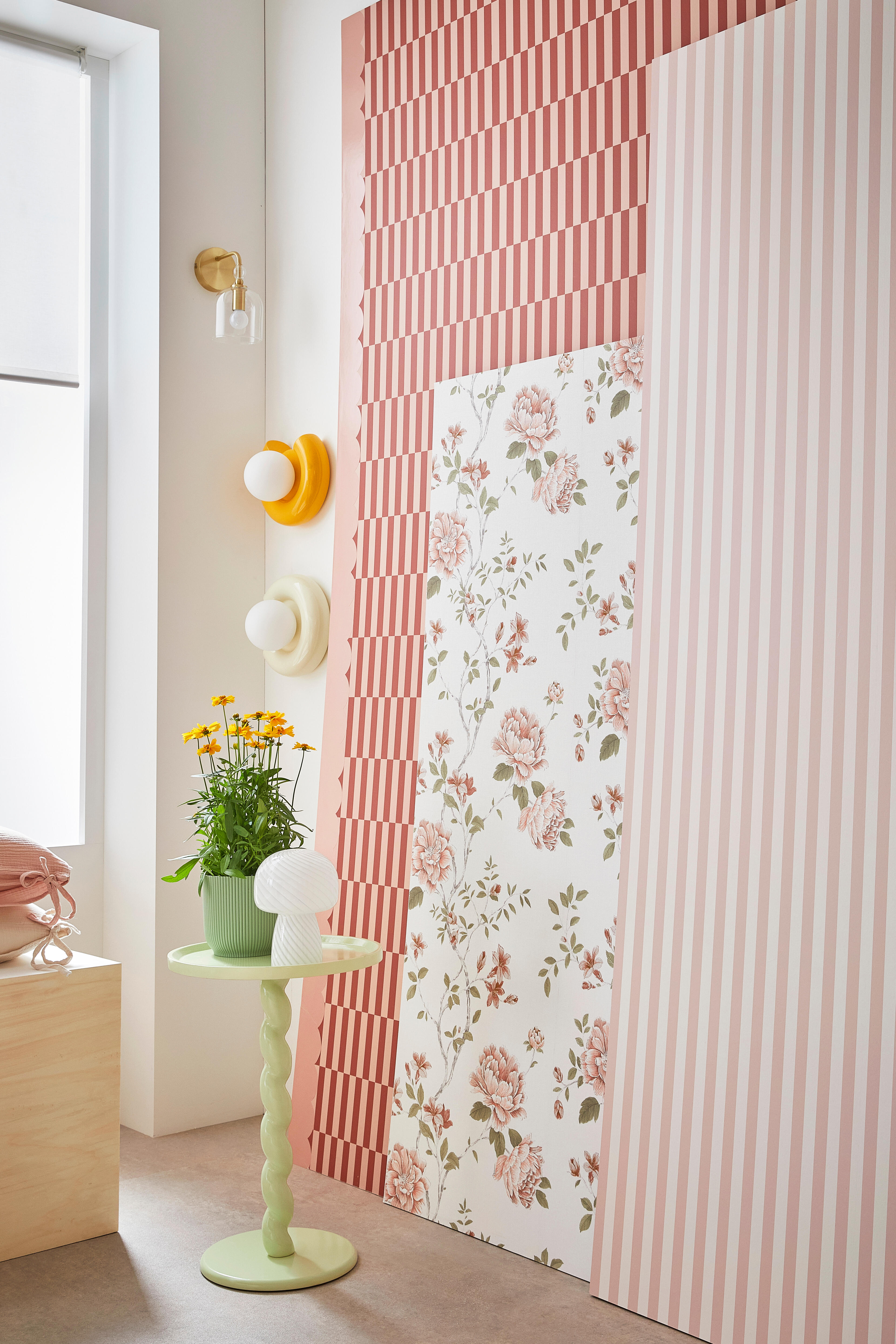 Papier peint intissé Rayure INSPIRE rose - 5