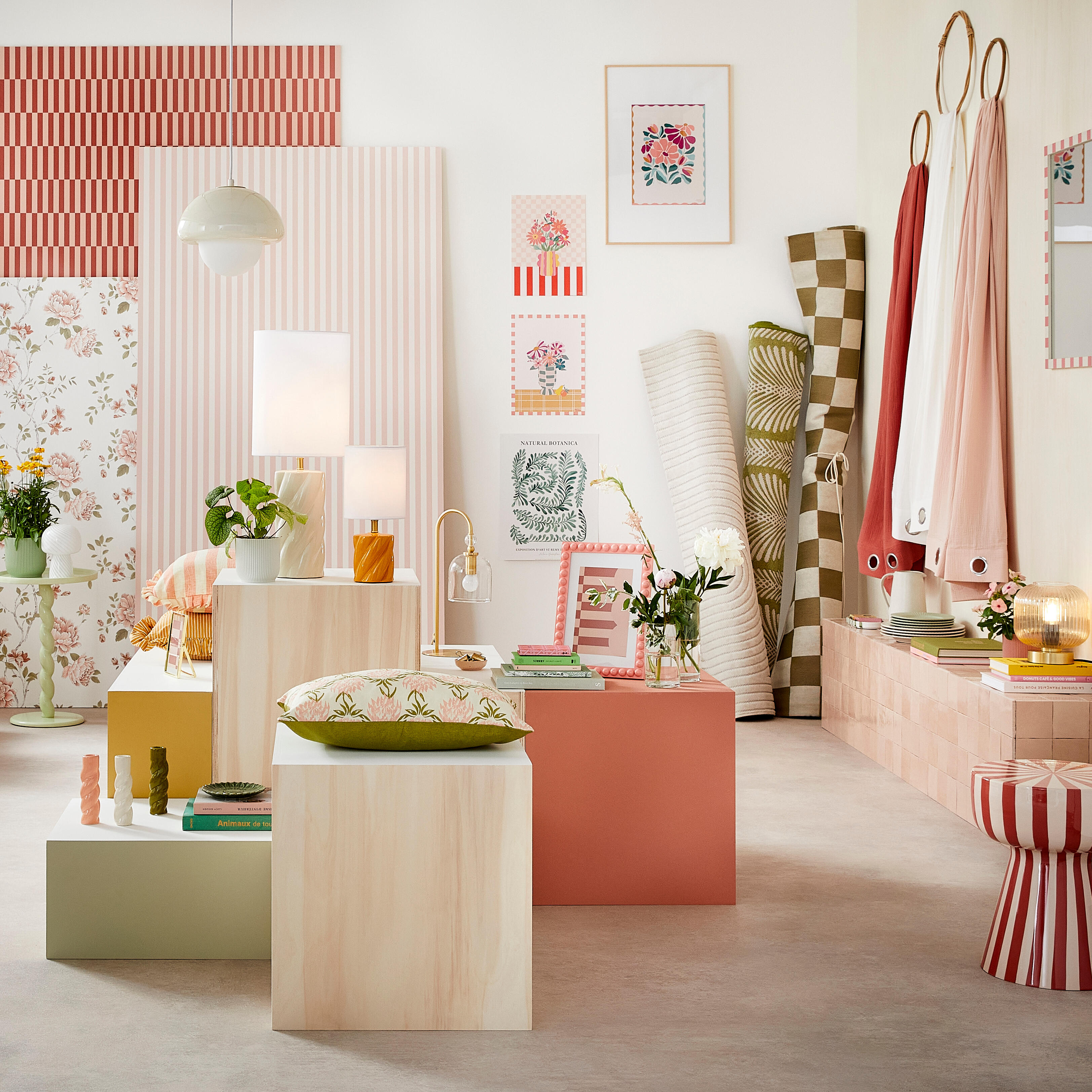 Papier peint intissé Rayure INSPIRE rose - 3