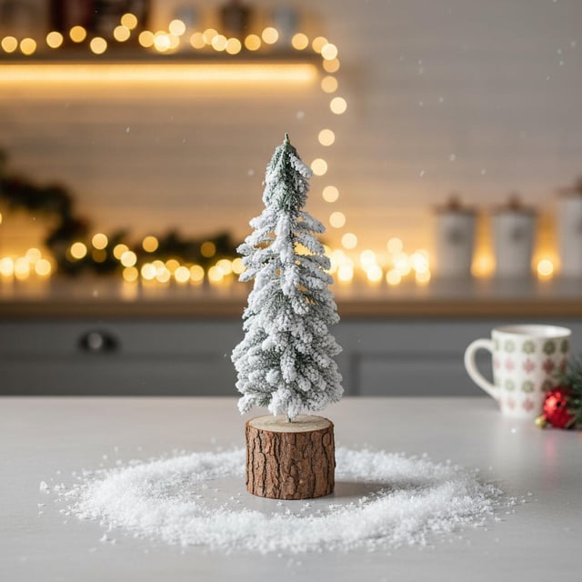 Mini árbol de Navidad Decoration verde nevado de 30 cm de alto