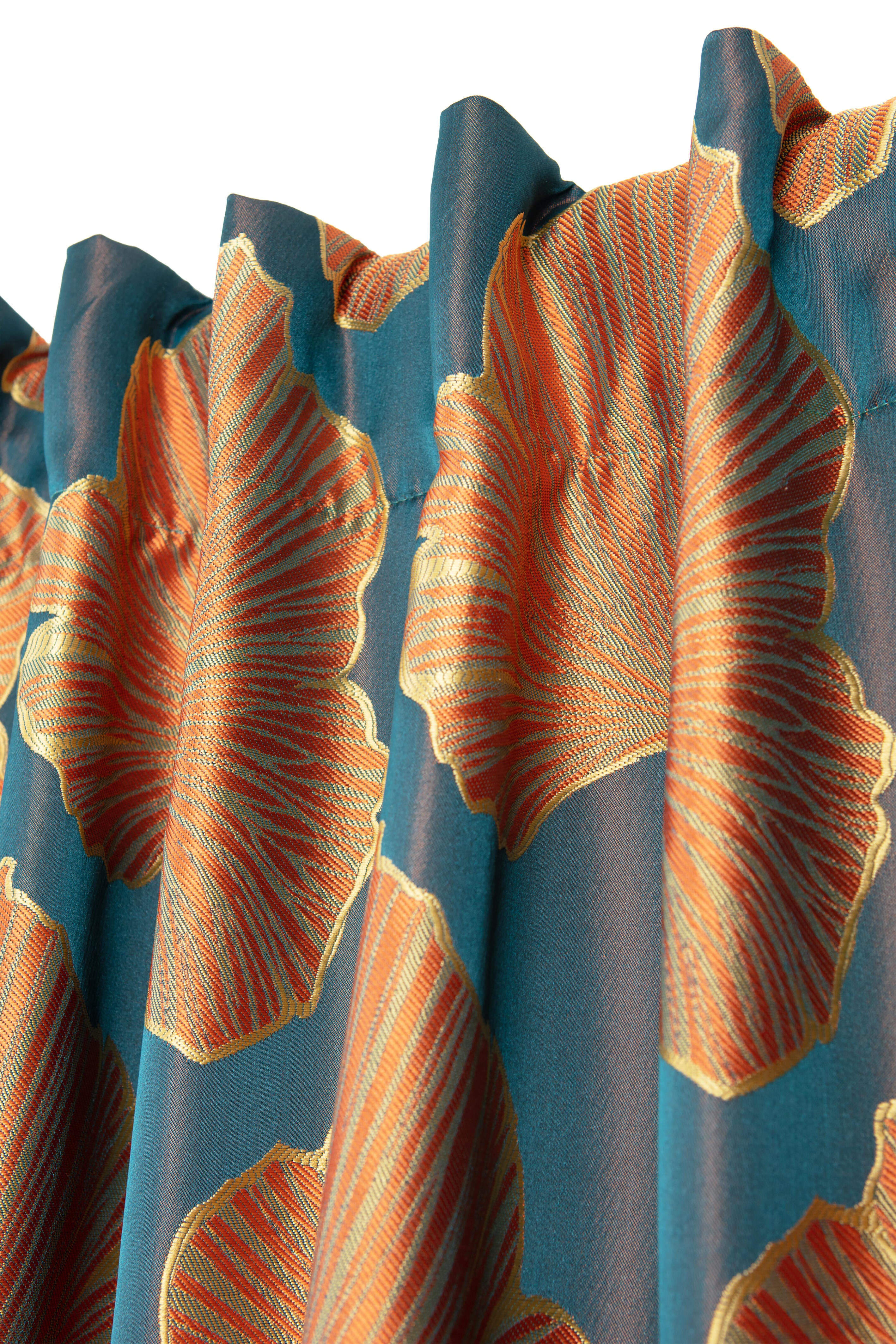 Tenda Ginko blu, fettuccia e passanti nascosti 135x280 cm - 5