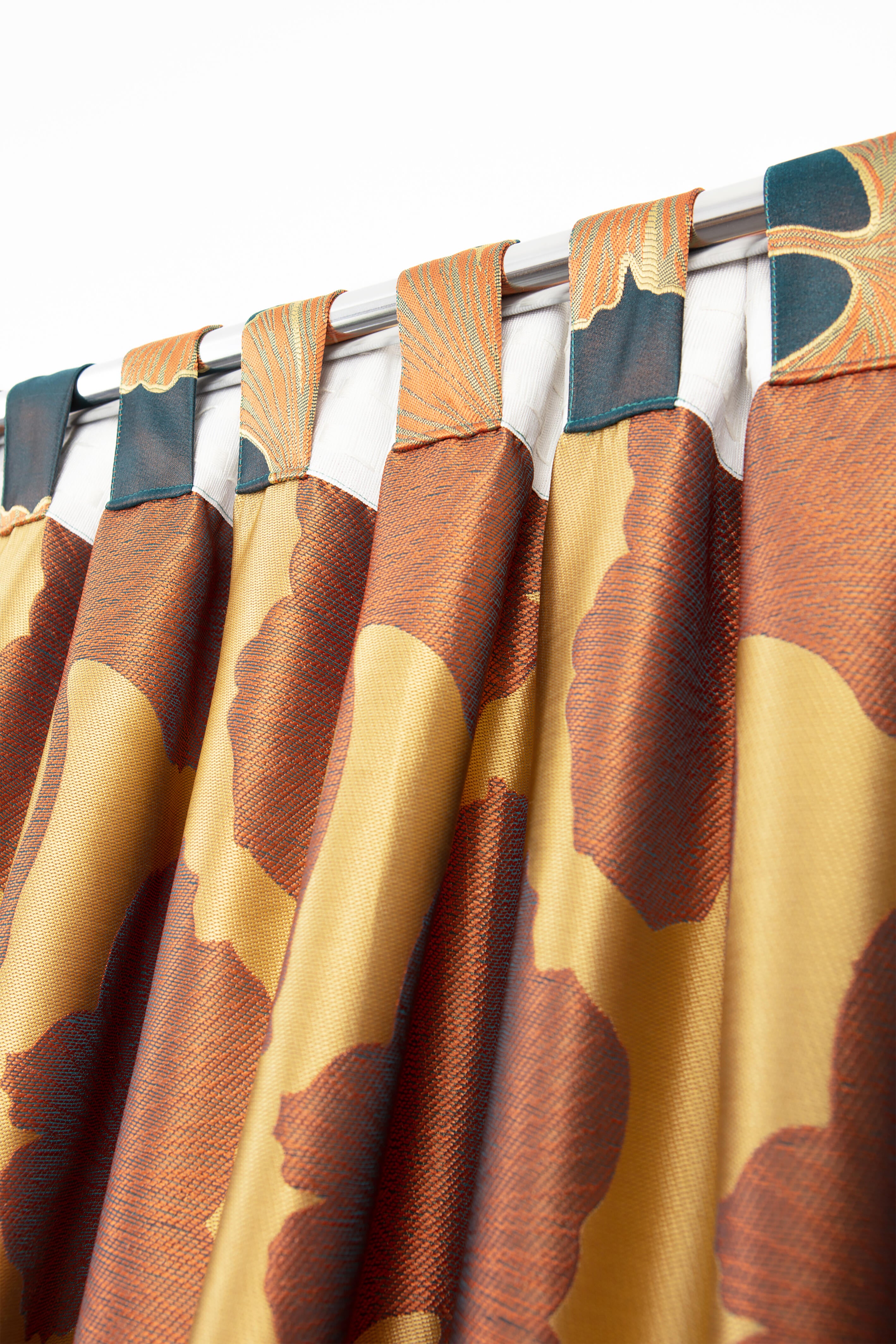 Tenda Ginko blu, fettuccia e passanti nascosti 135x280 cm - 4