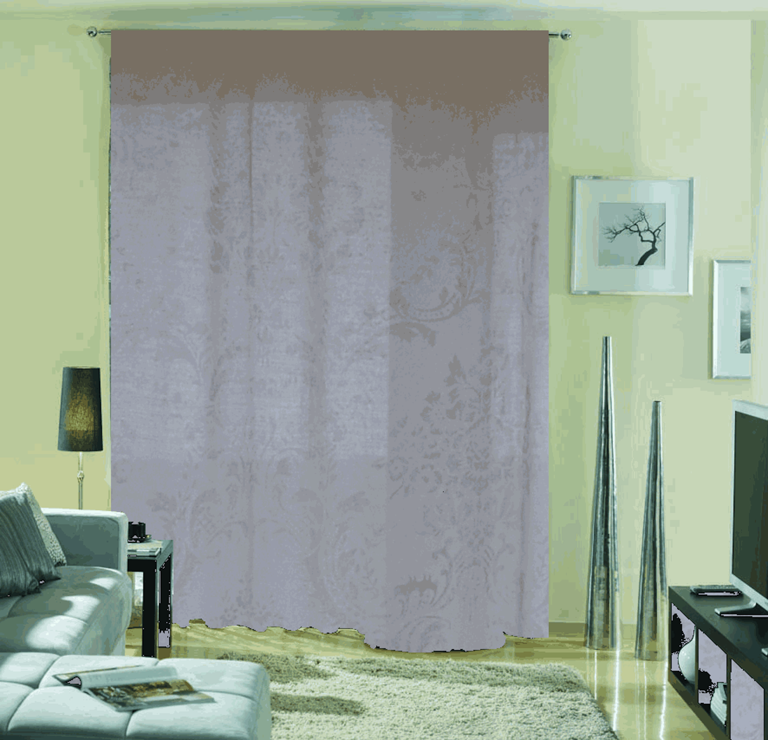 Tenda Velo Naturale bianco, passanti nascosti 140x280 cm - 2