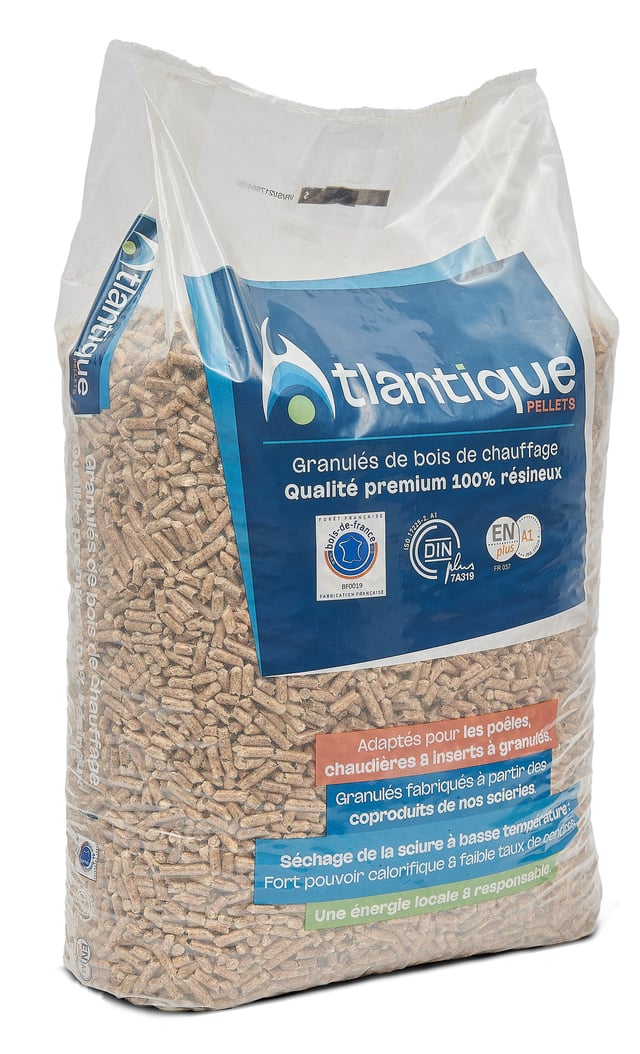 Granulés de bois ATLANTIQUE PELLETS, sac de 15 kg