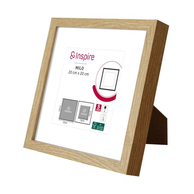 Cadre Milo, 20 x 20 cm chêne clair, INSPIRE