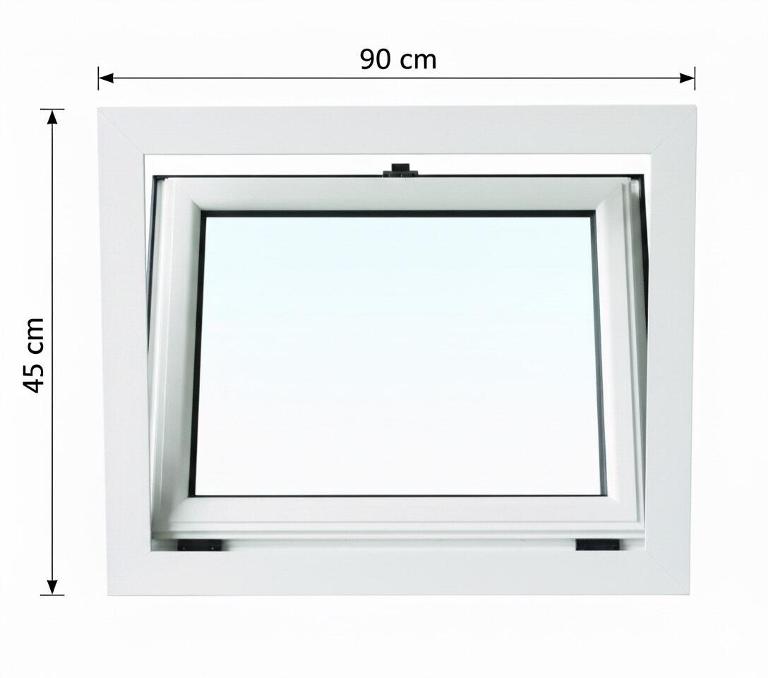 Ventana aluminio artens blanca golpete de 90x45cm