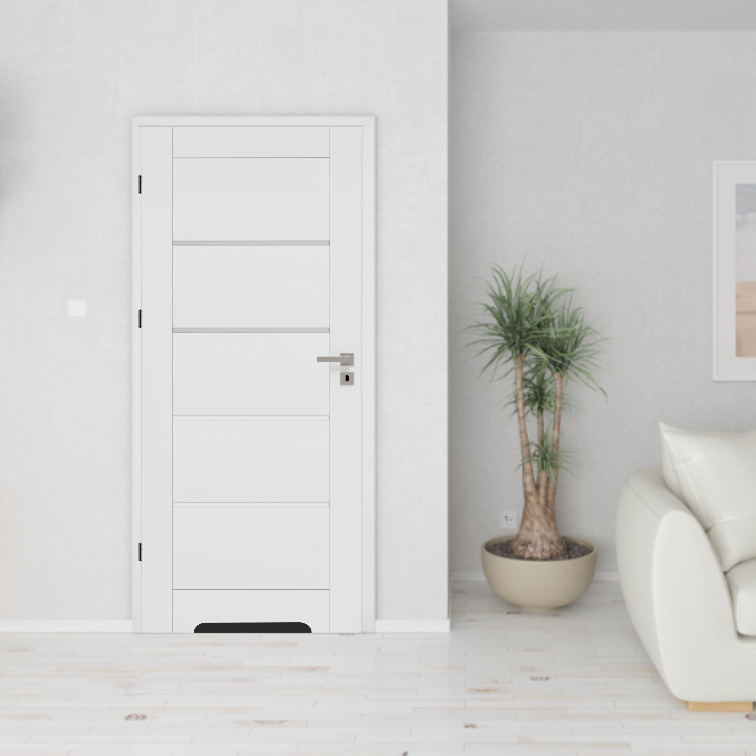 Drzwi wewnętrzne 70 lewe łazienkowe z podcięciem wentylacyjnym Islen białe - 2