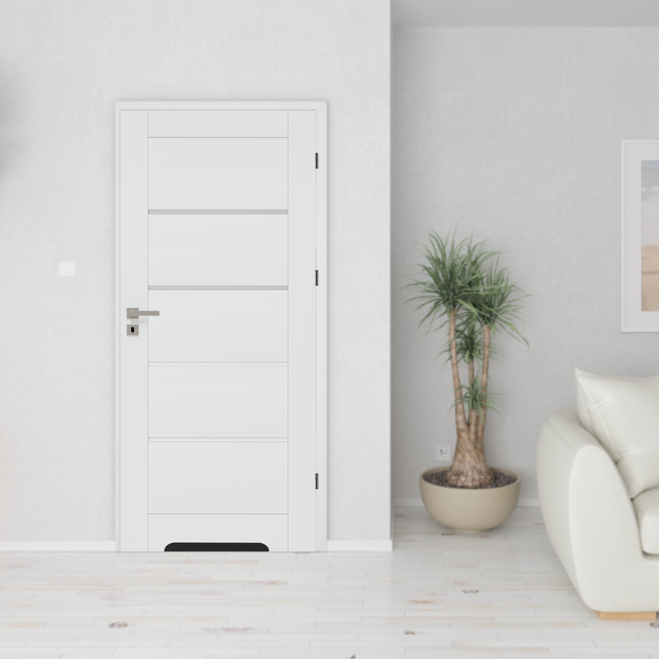 Drzwi wewnętrzne 80 prawe łazienkowe z podcięciem wentylacyjnym Islen białe - 2