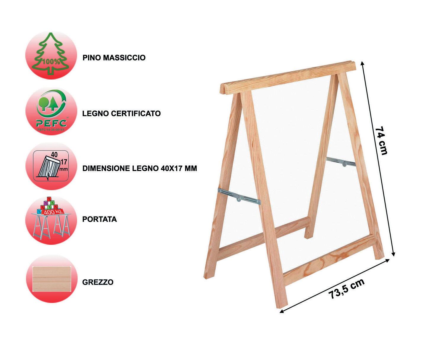 Cavalletto pino Standard L 73.5 x P 73.5 x H 74 cm legno naturale - 17