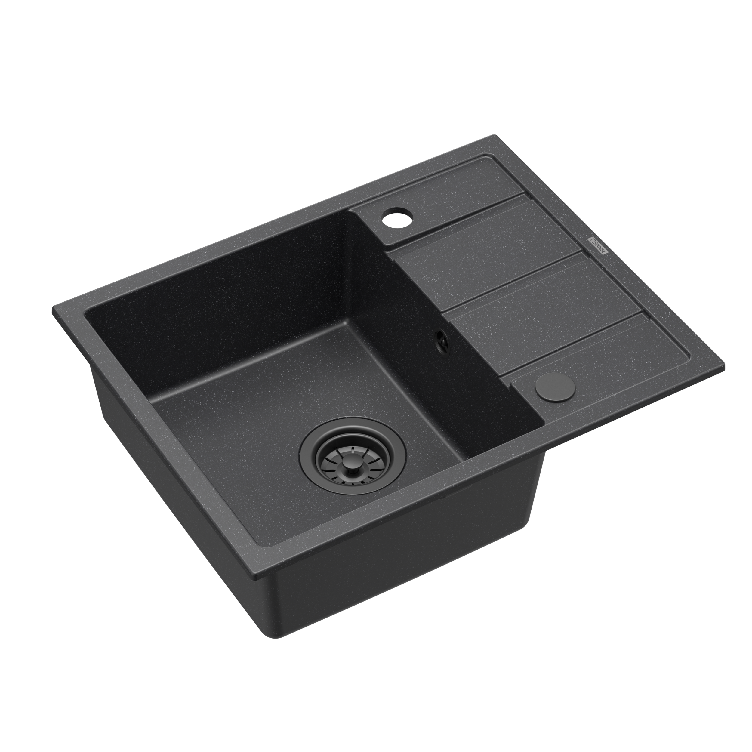 Zlewozmywak granitowy Pixo czarny 56 x 44 x 17.5 cm Quadron - 3