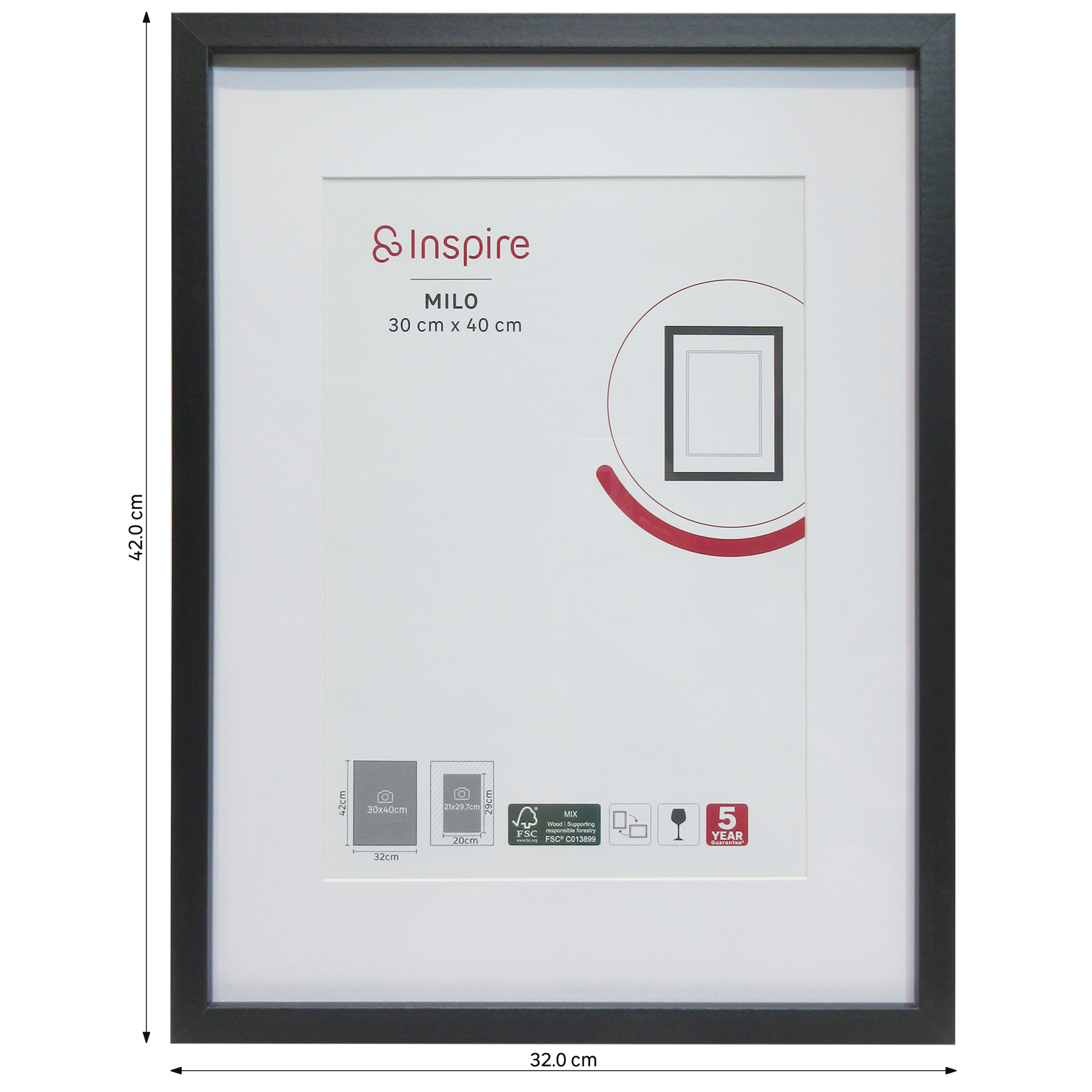 Moldura 30x40cm milo preto Inspire 'm' - 9