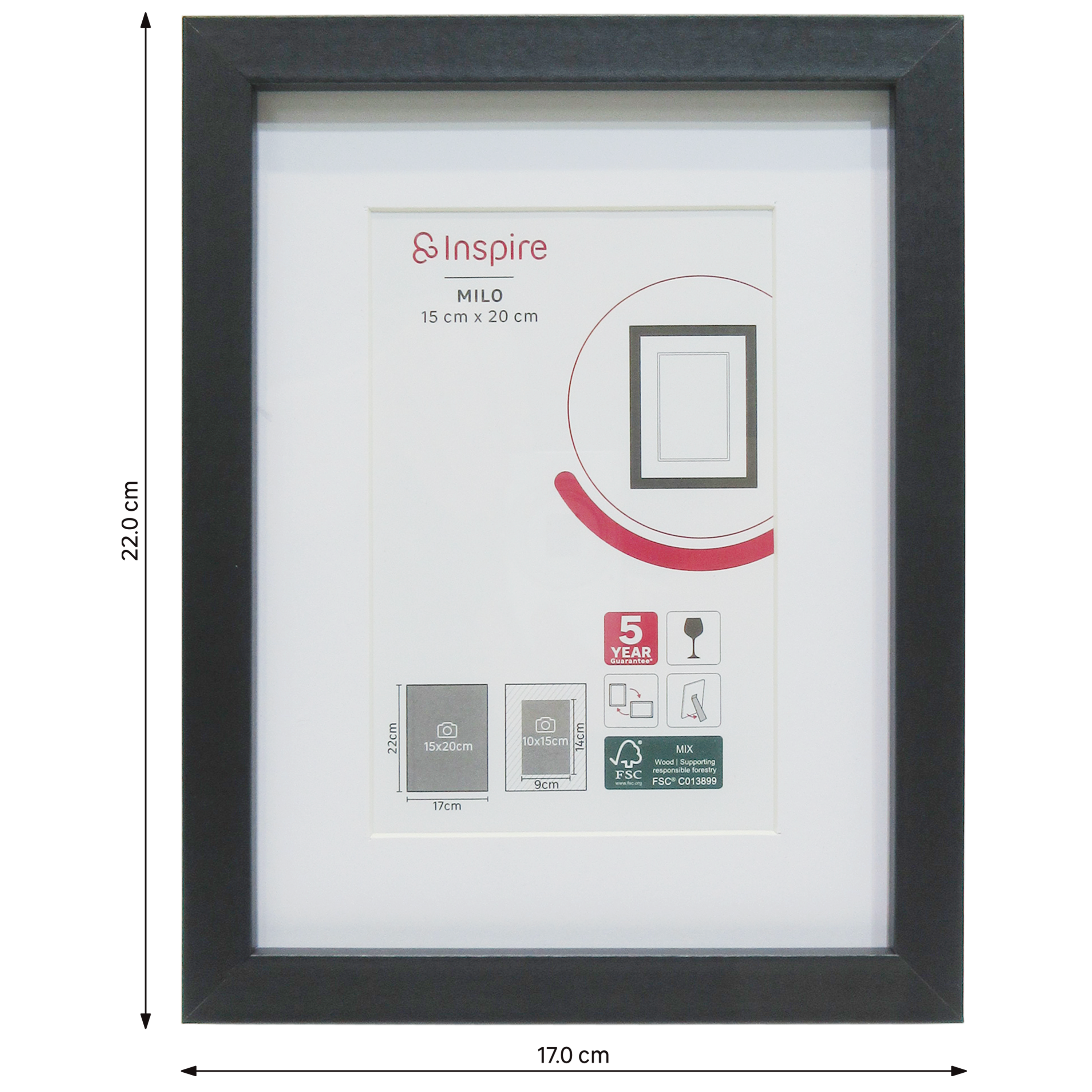 Moldura Inspire milo 15x20cm preto - 7