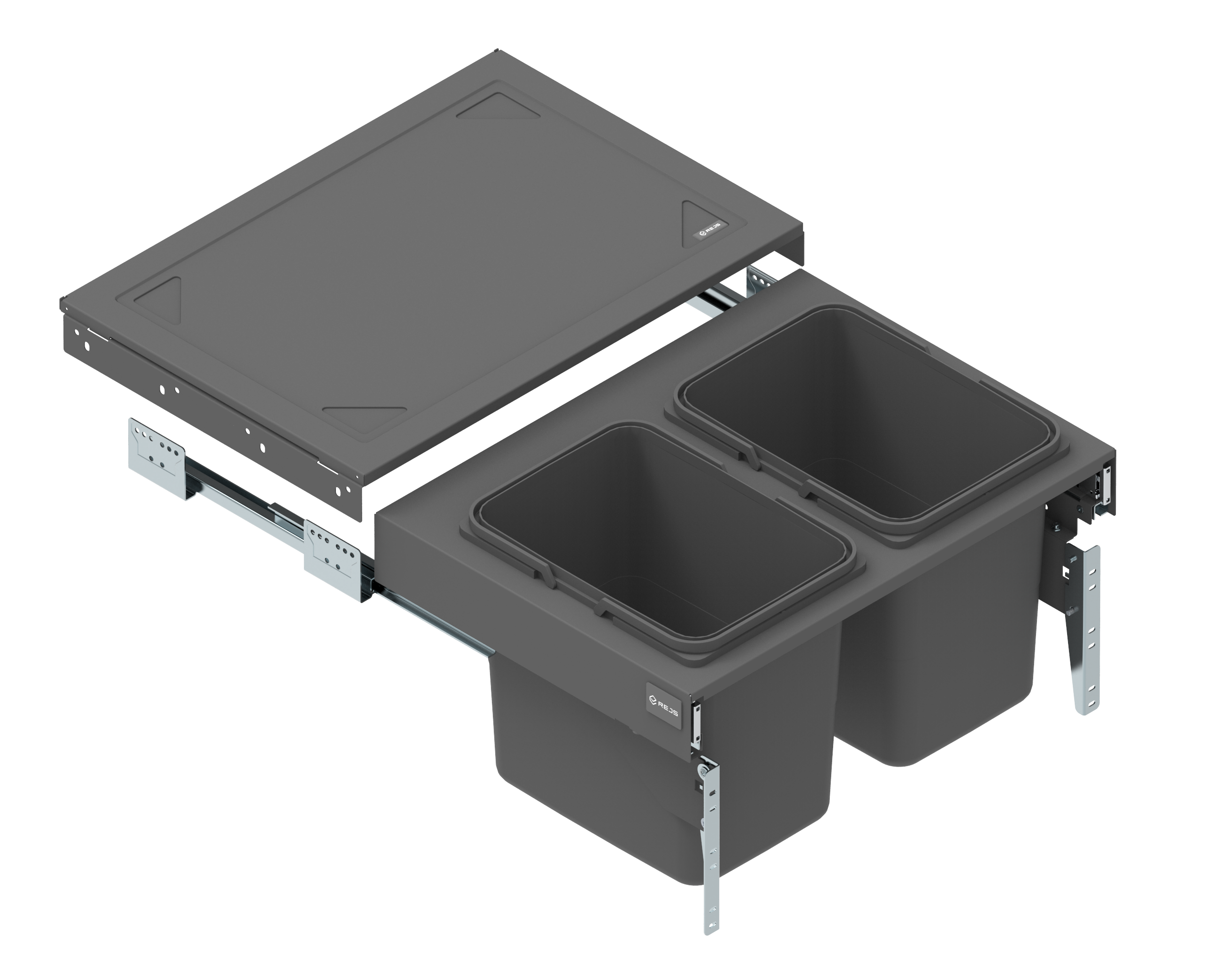 Kosz na śmieci do zabudowy Segrego 60 H=42.5 cm 2 x 20 l Rejs