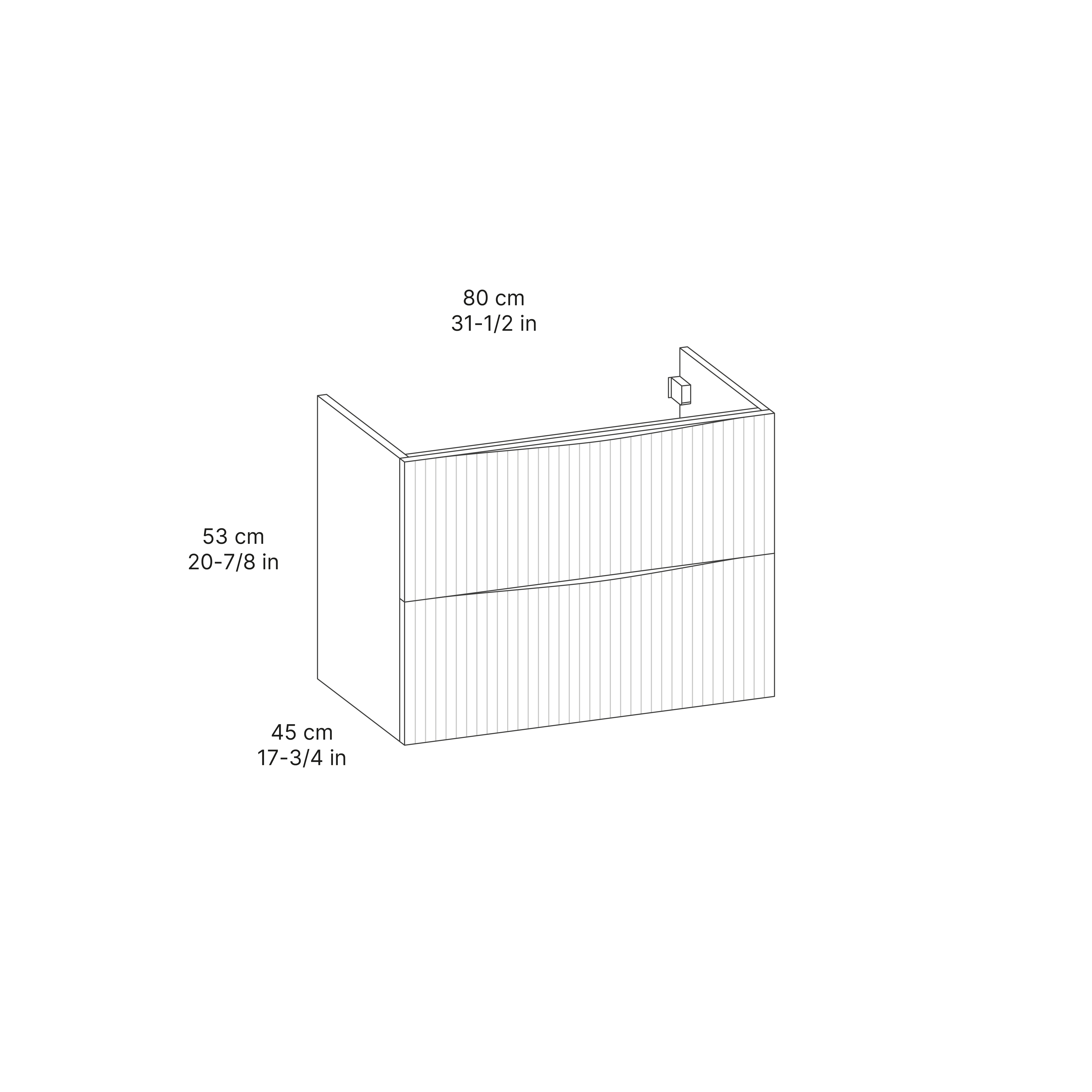 Mueble de baño Sakai nogal 80x46 cm (lavabo no incluido) - 6