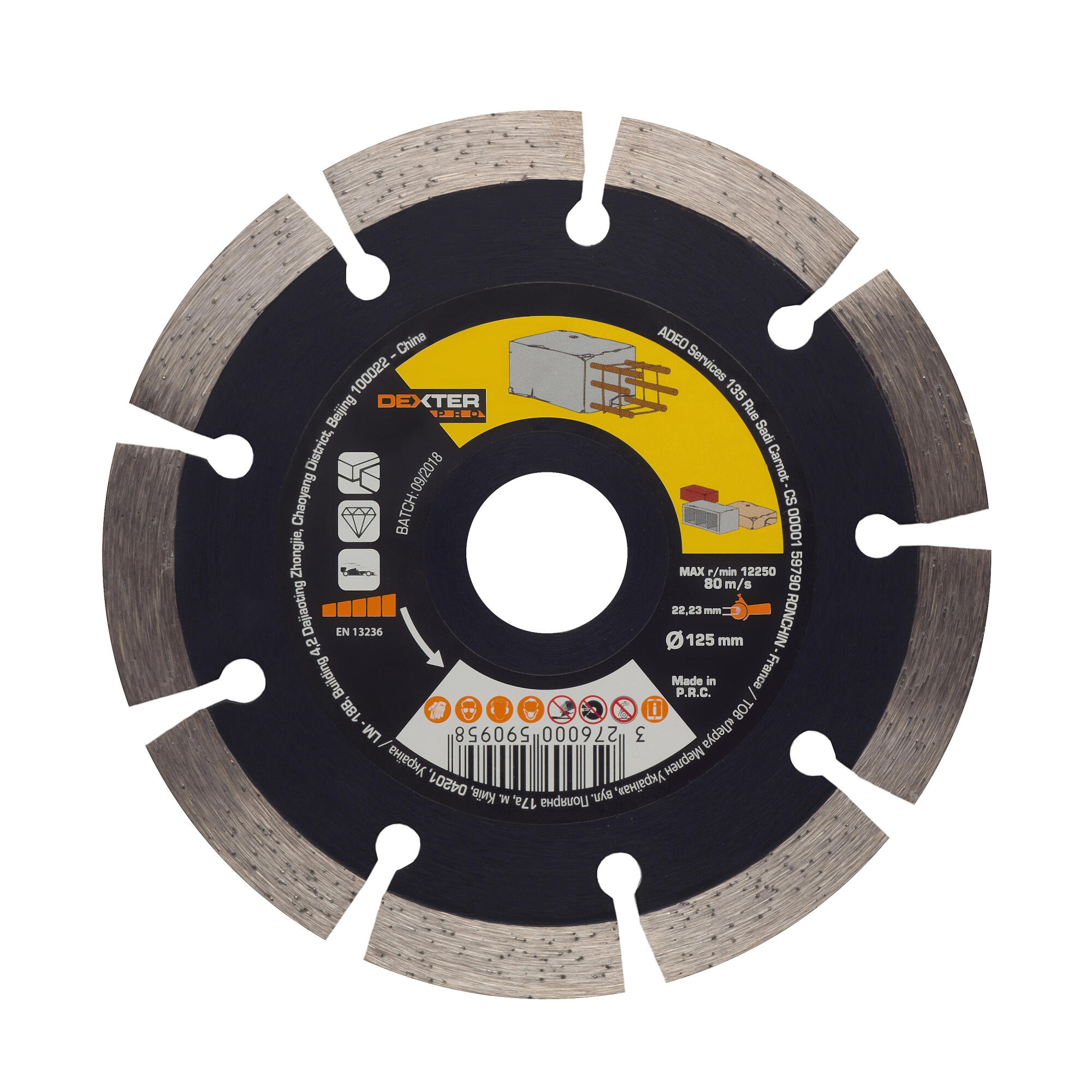 Disc diamantat Dexter Pro, pentru beton, Ø 125 mm | Leroy Merlin