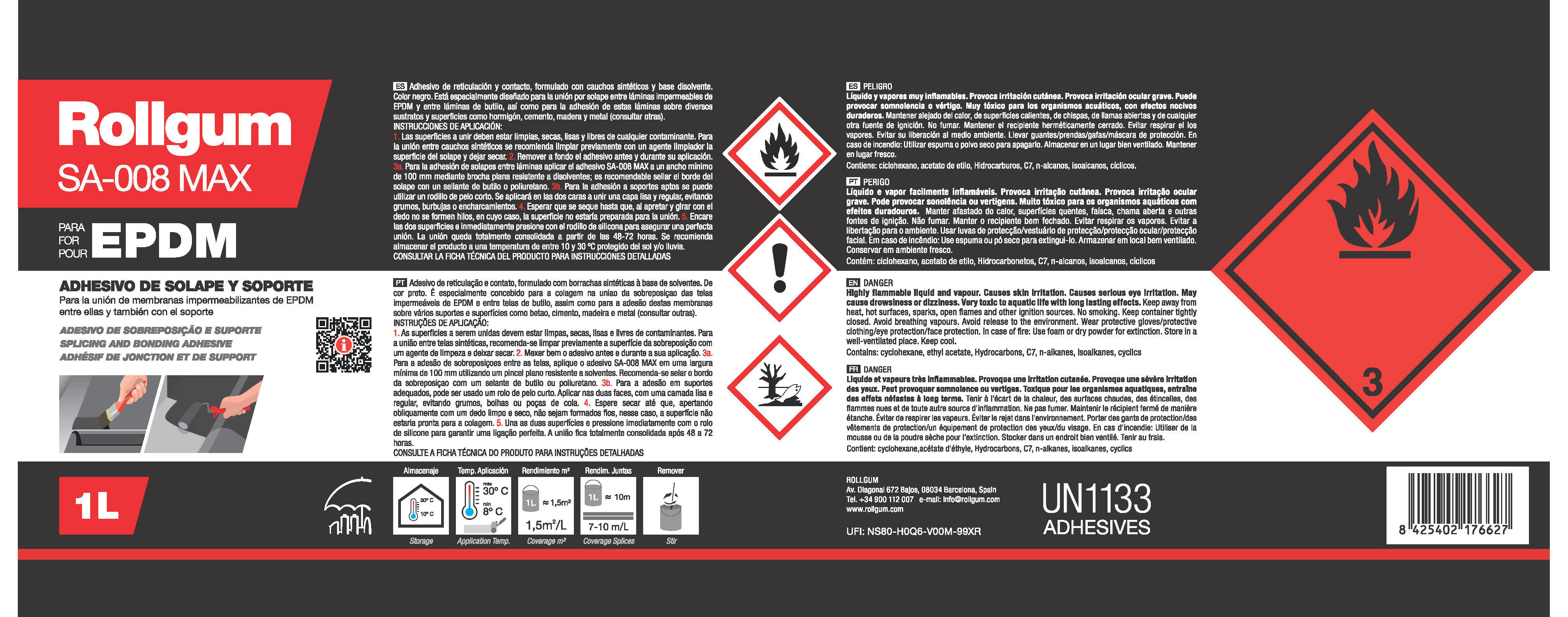 ADHESIVO EPDM SA008 MAX 1 L - 3