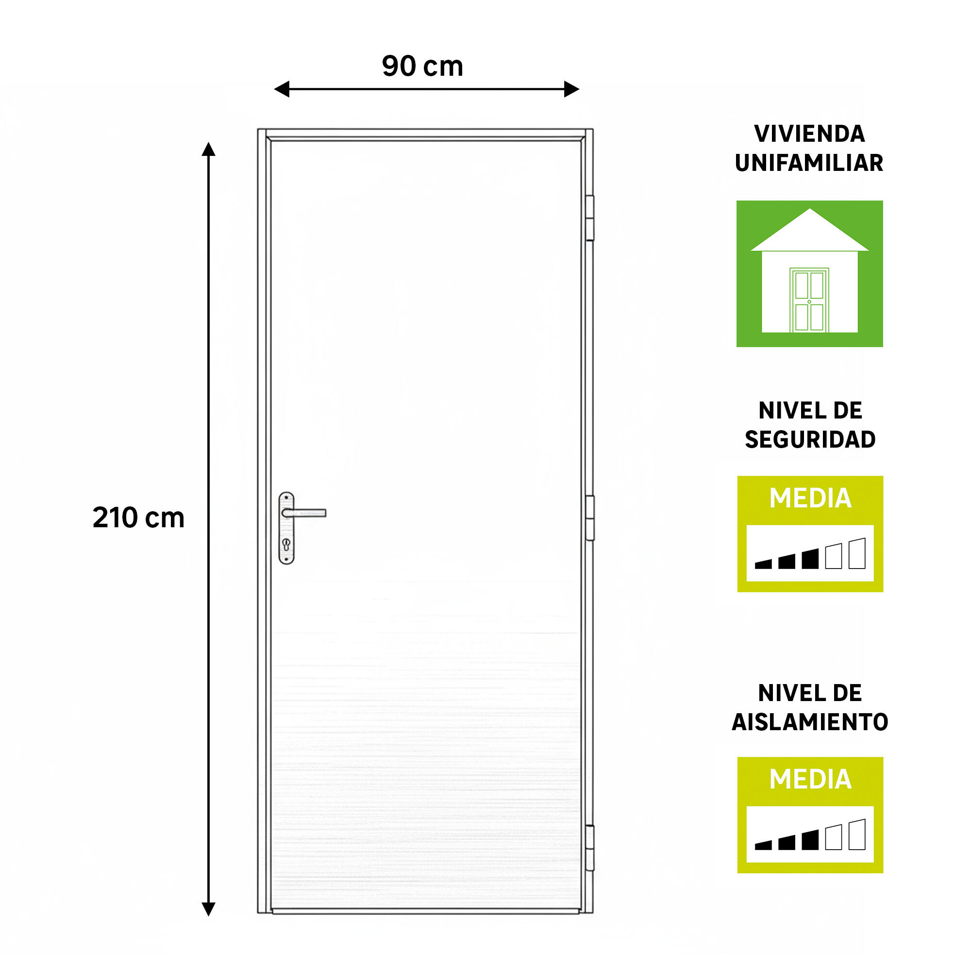 Puerta de entrada metálica serie Saga fresada gris 7016 /interior fresada gris 7016 apertura izquierda 210x90cm - 4