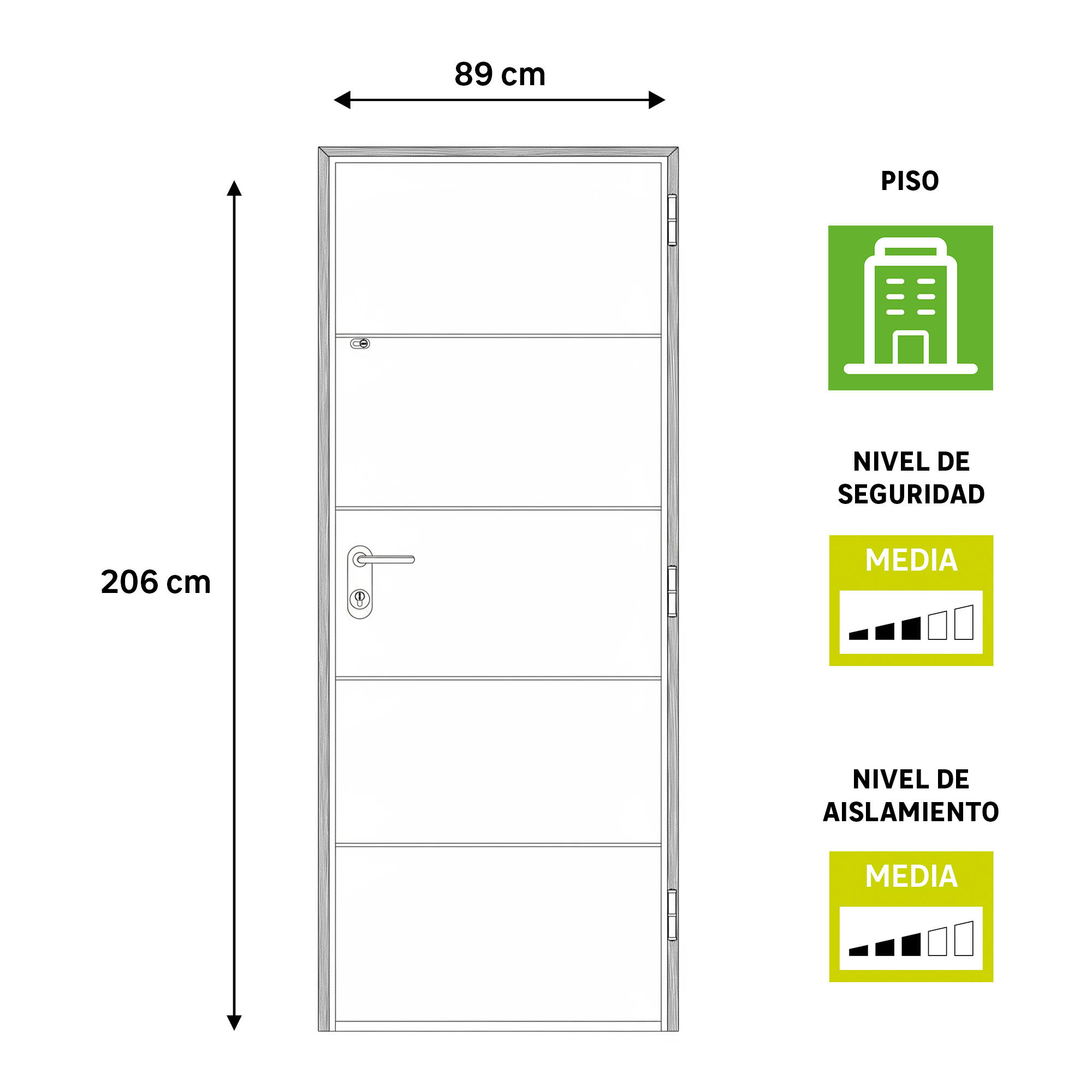 Puerta de entrada acorazada serie V provenzal sapelly / interior Lucerna fresada blanco apertura izquierda 206x89cm - 4