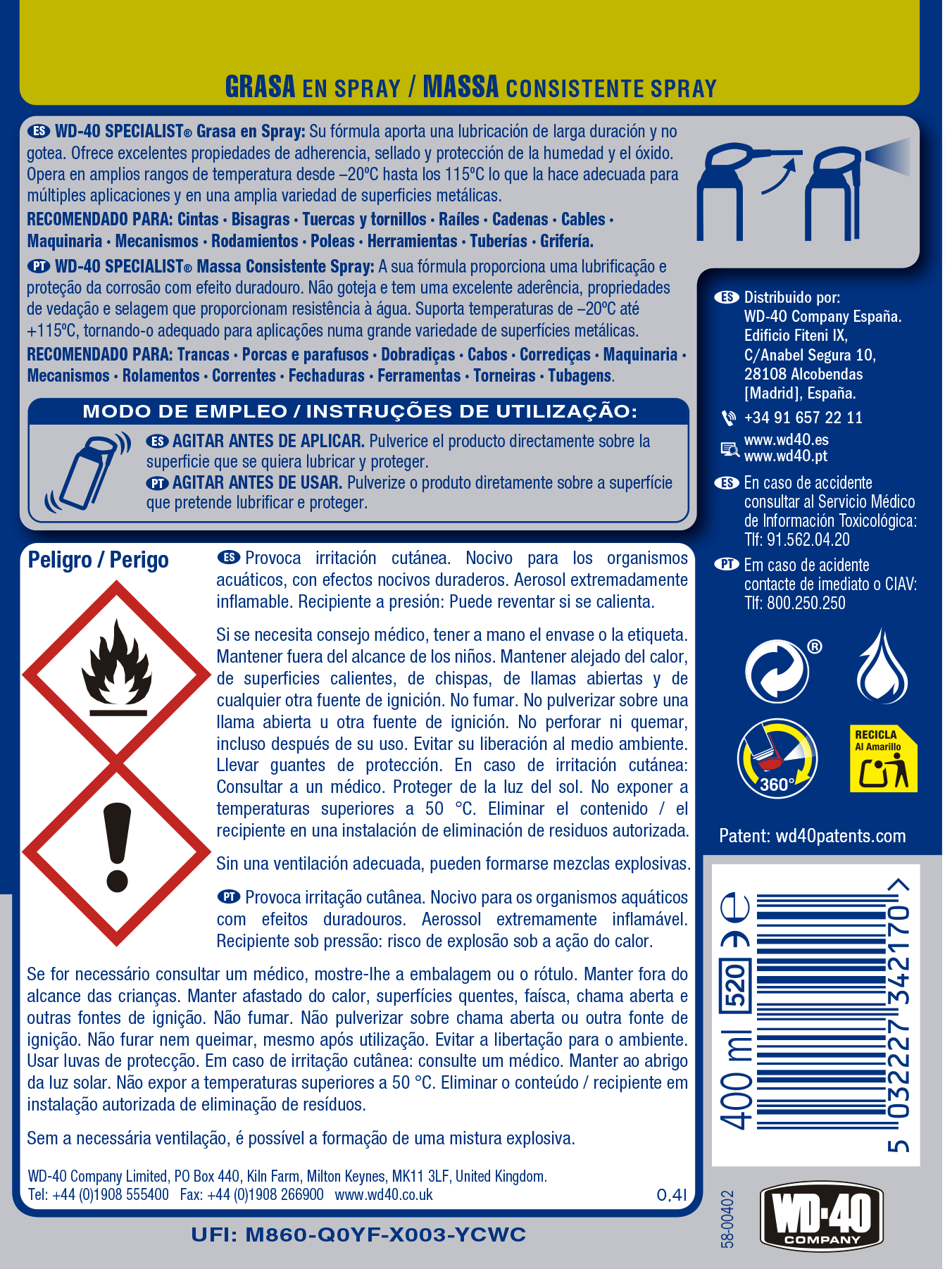 Massa em spray 400ml WD-40 Specialist - 5