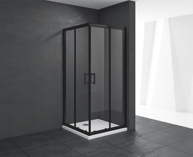 MAMPARA DE DUCHA CUADRADA CORREDERA LEXIE 80X80CM NEGRO