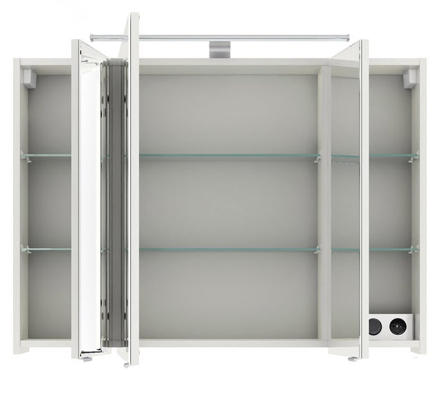 Specchio Contenitore Con Illuminazione PELIPAL bianco lucido L 98 x H 70.3 x P 17 cm